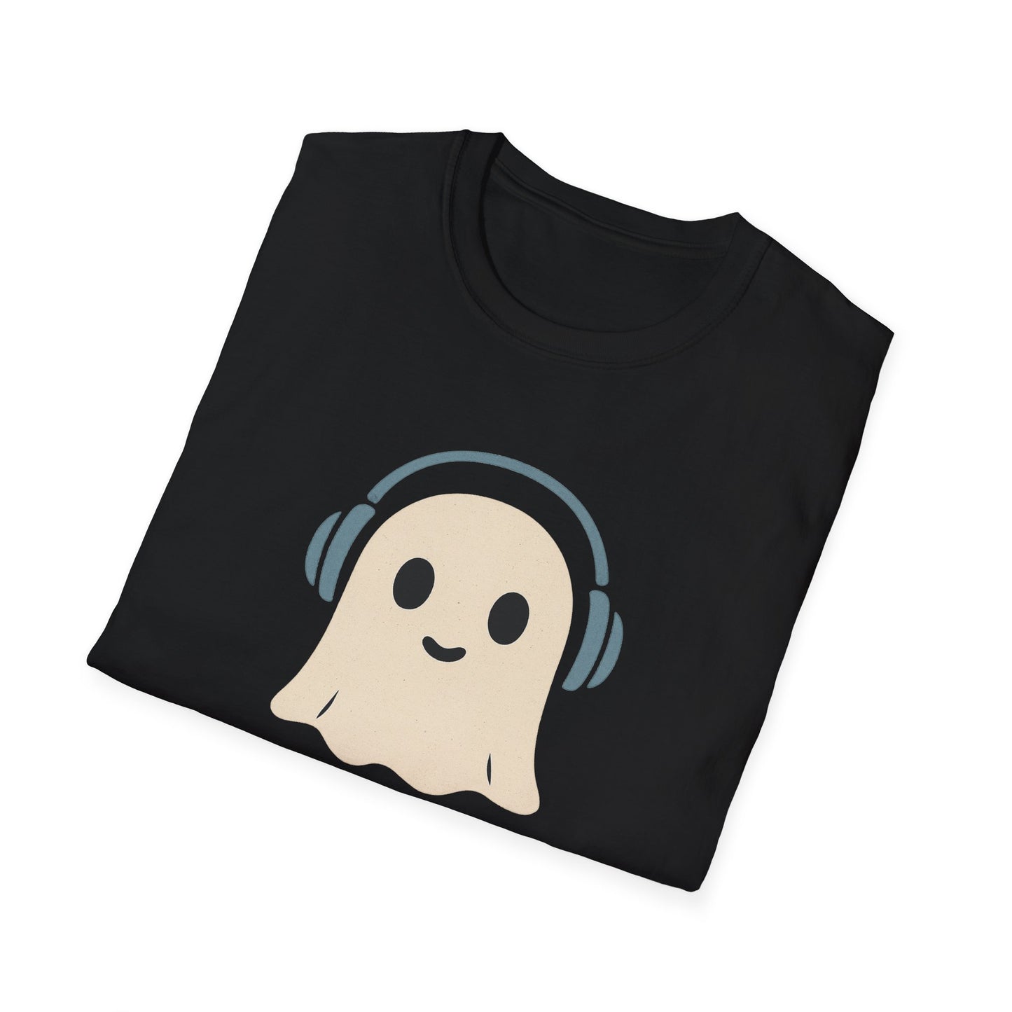 Dead Beats Ghost T-Shirt - Funny Music Halloween Shirt - Cute Ghost with Headphones Tee - Gift for DJs, Musicians and Spooky Season