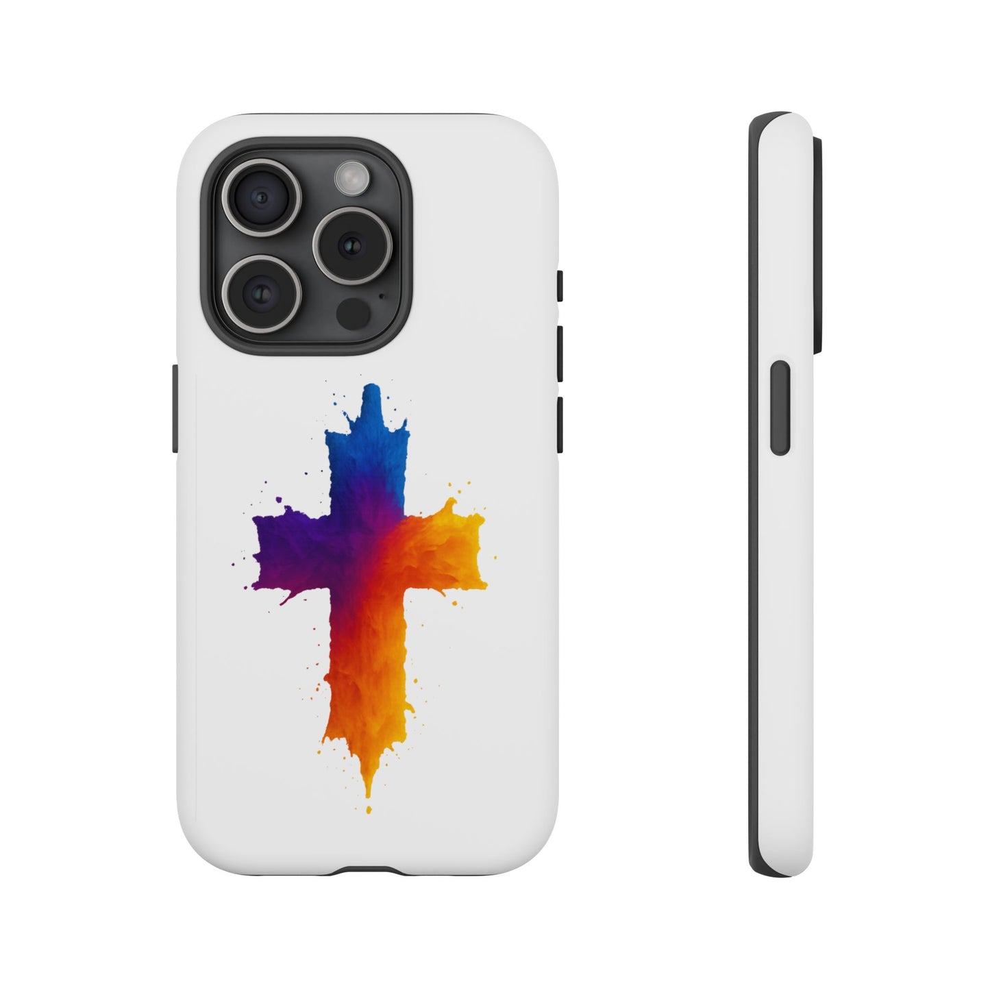 Christian iPhone Case – Watercolor Cross Phone Cover, Faith Gift for Her or Him, Inspirational iPhone Accessory