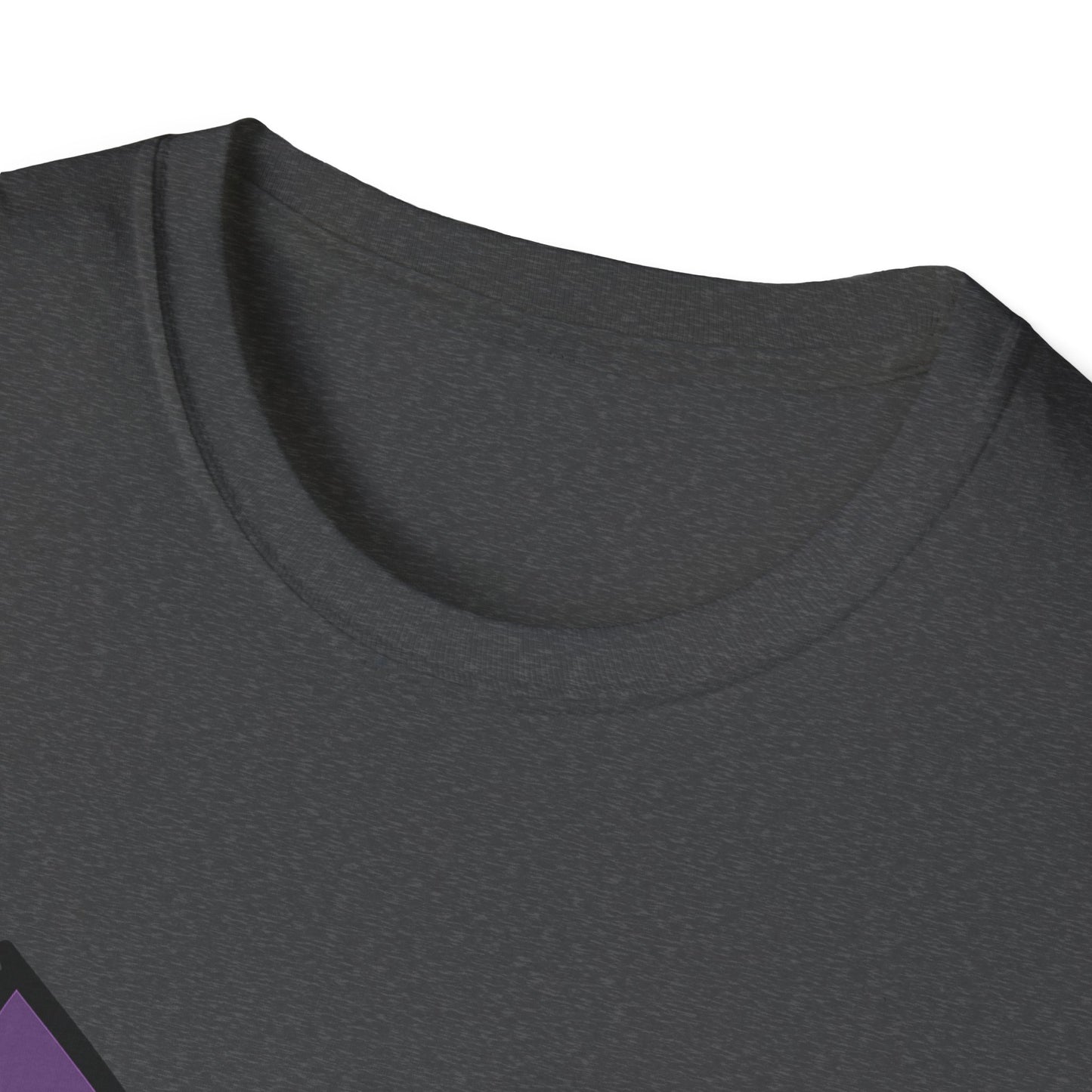 Mischievous Shadow Face Tee - Purple Eyes and Big Grin Graphic Shirt | Spooky Cute Gift, Retro Gaming Vibe, Funny Halloween Unisex Top