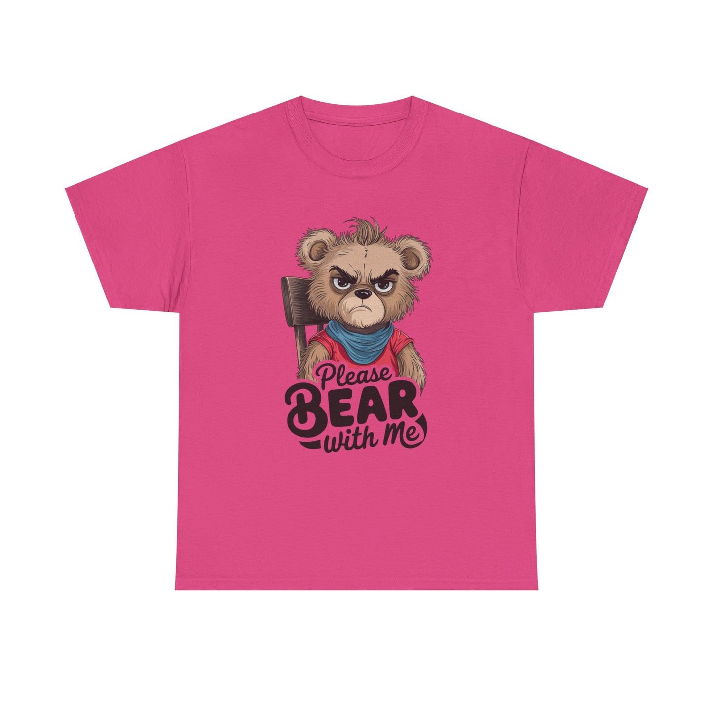 Grumpy Bear Graphic Tee – Please Bear With Me Shirt – Funny Animal T‑shirt – Sarcastic Humor Gift – Cute Bear Meme Art Tee