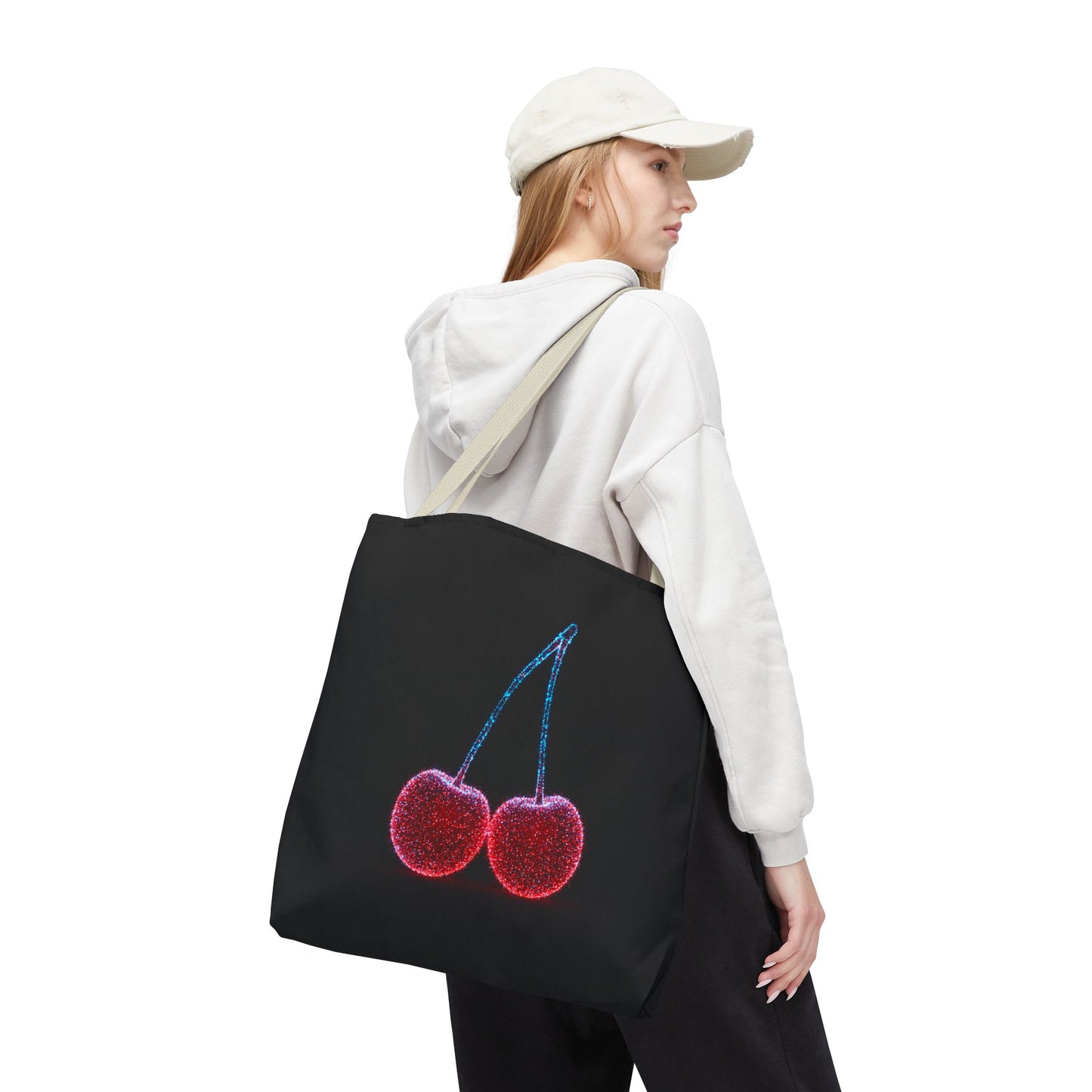 Sparkling Cherry Tote Bag Reusable Bag Shopping Bag Cherry Bag Reusable Tote