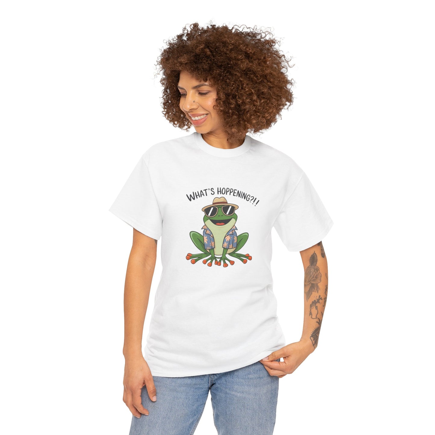 Funny Frog Shirt | What’s Hoppening T-Shirt | Cool Frog Graphic Tee | Amphibian Dad Joke Shirt | Cottagecore Animal Lover Gift