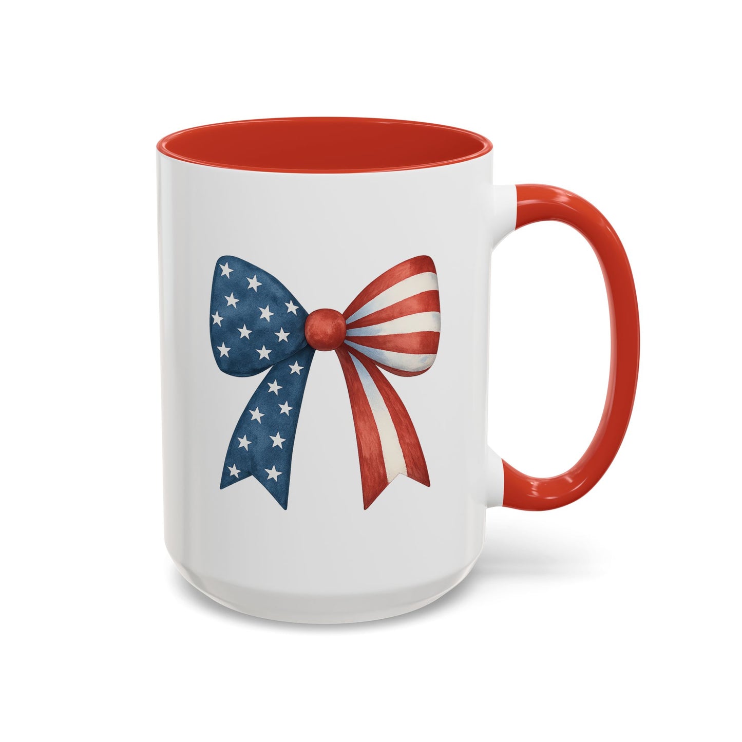 Patriotic Bow Mug | 4th of July Coffee Mug | American Flag Mug | USA Stars Stripes Cup | July 4th Gift Idea | Red White Blue Drinkware