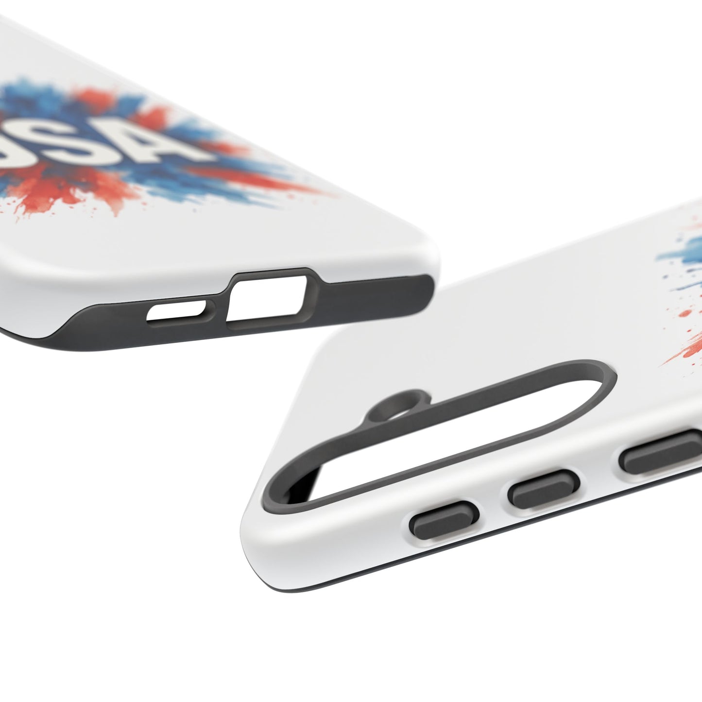 USA Splash Samsung Case - Patriotic Red White Blue Tough Cover, Dual-Layer Protection, 4th of July amd Veteran Gift for Galaxy