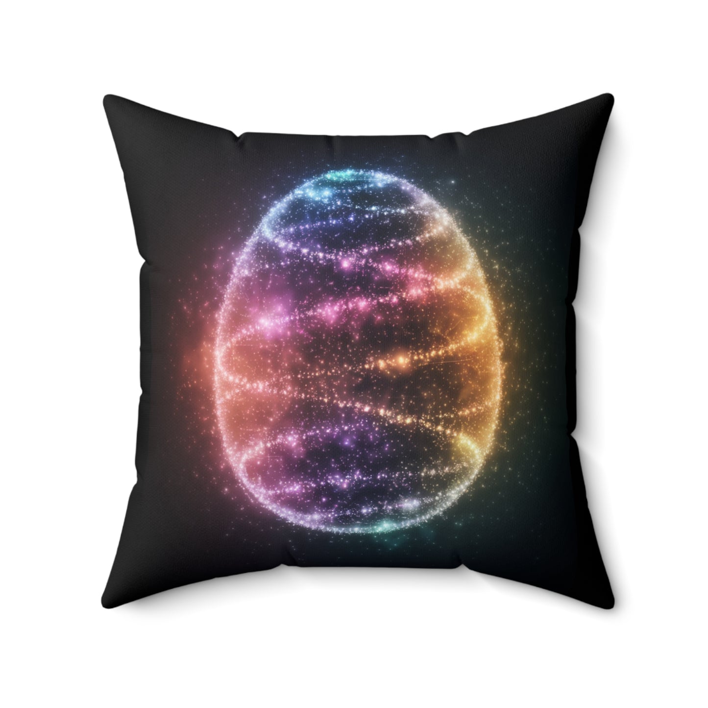 Square Pillow with Bioluminescent Easter Egg Design Easter Throw Easter Decor Pillow Home Decor
