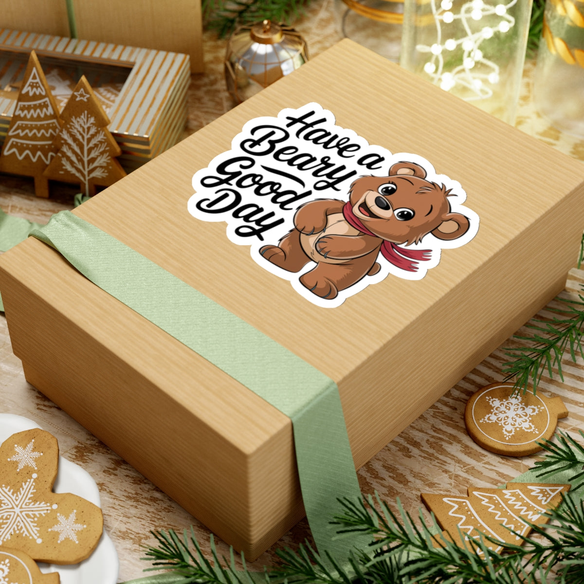 Sticker - 'Have a Beary Good Day' Pun Bear Design