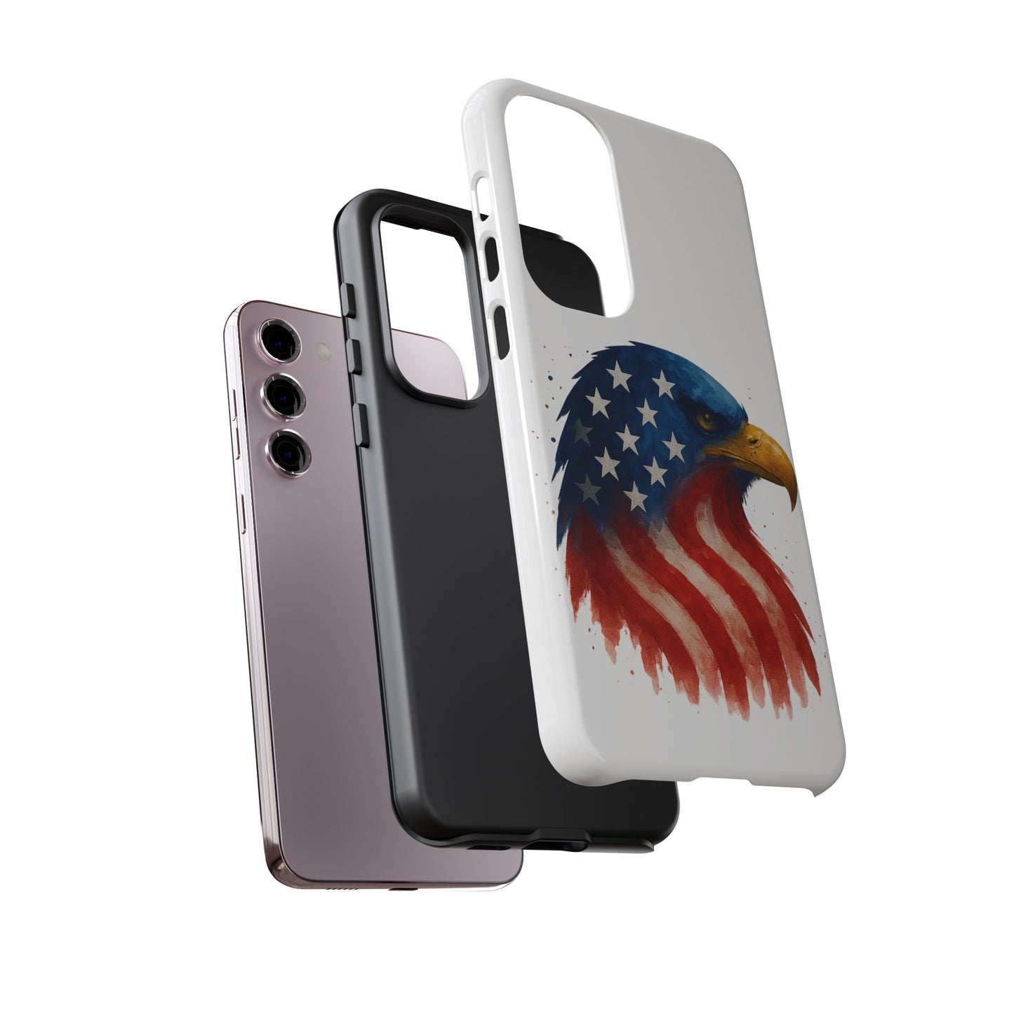 Patriotic Eagle Samsung Case - USA Flag Rugged Tough Cover, Dual-Layer Protection, Veteran and 4th of July Gift Galaxy Series