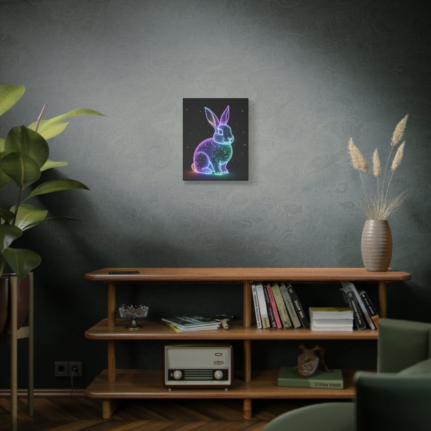 Easter Canvas Bioluminescent Bunny Decor Easter Bunny Art Easter Decor