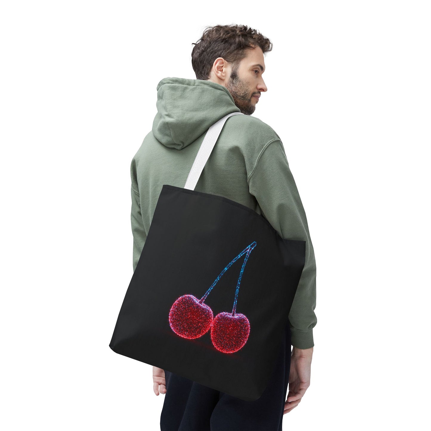 Sparkling Cherry Tote Bag Reusable Bag Shopping Bag Cherry Bag Reusable Tote
