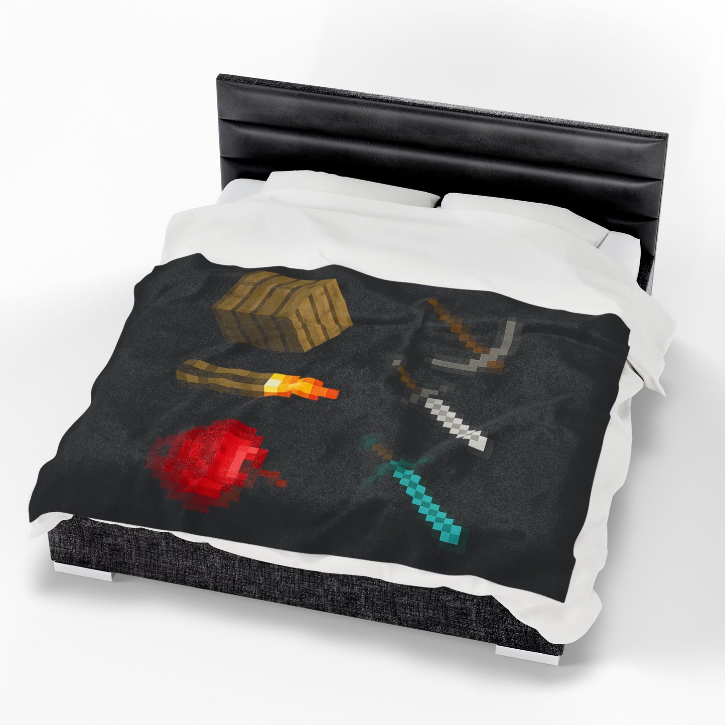 Minecraft Inspired Blanket Video Game Throw Geeky Decor Geek Blanket