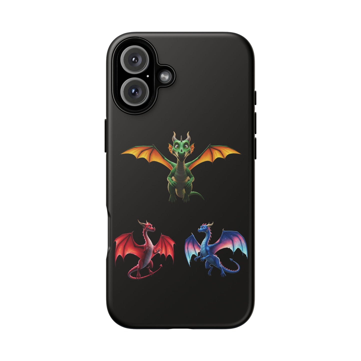Vibrant Fantasy Dragon iPhone Case - Tough Armor Cover for iPhone 15/14/13 - Colorful Mythical Wings Gift for Dragon Lovers