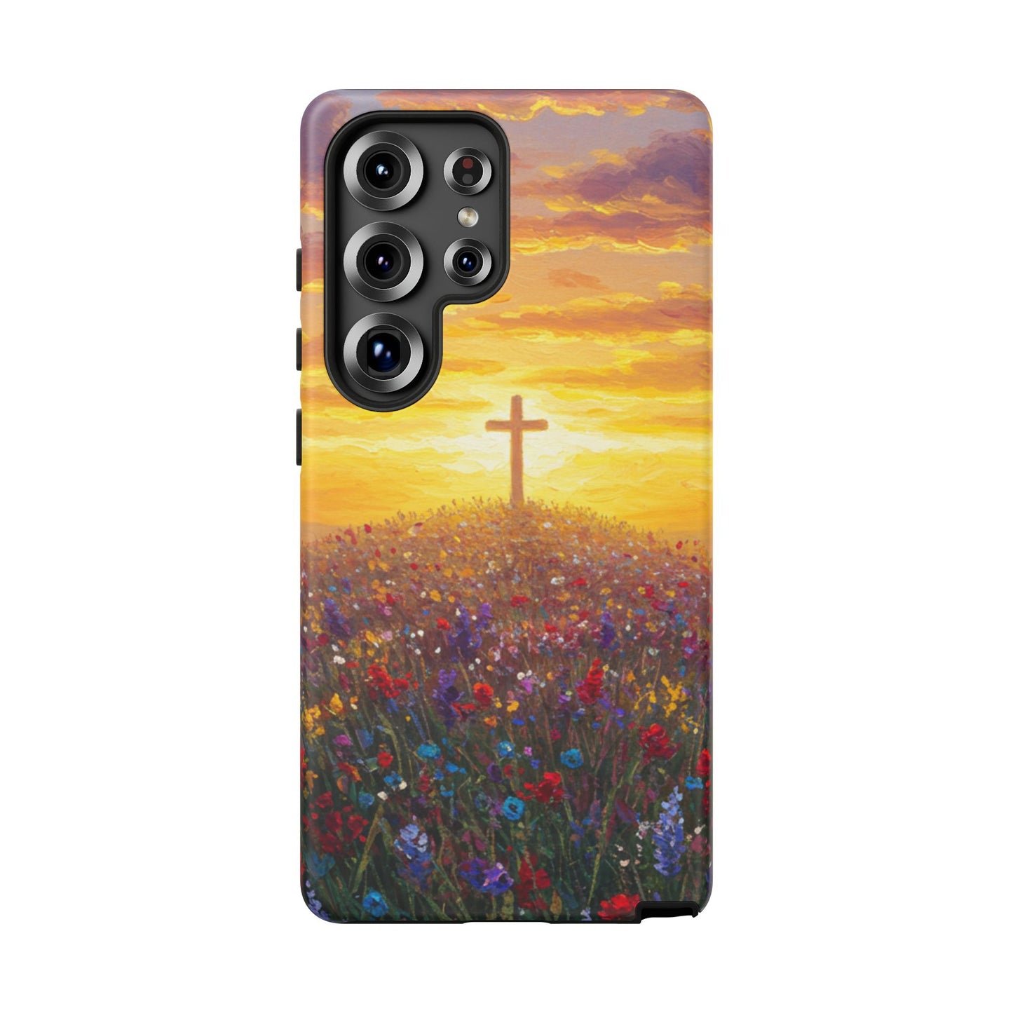 Samsung Phone Case - Monet Style Cross Christian Phone Case Spiritual Case Inspirational Samsung Case