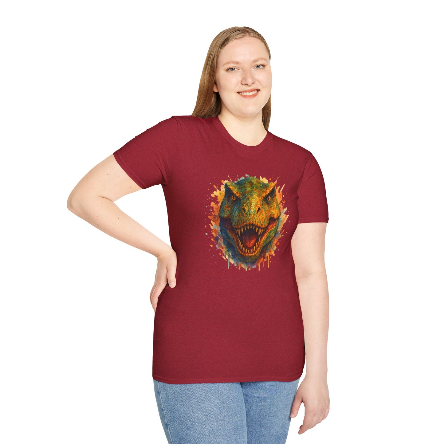 Watercolor T-Rex T-Shirt | Psychedelic Dinosaur Tee | Prehistoric Rainbow Dino Gift | Unisex Cotton Graphic Shirt Jurassic Tee
