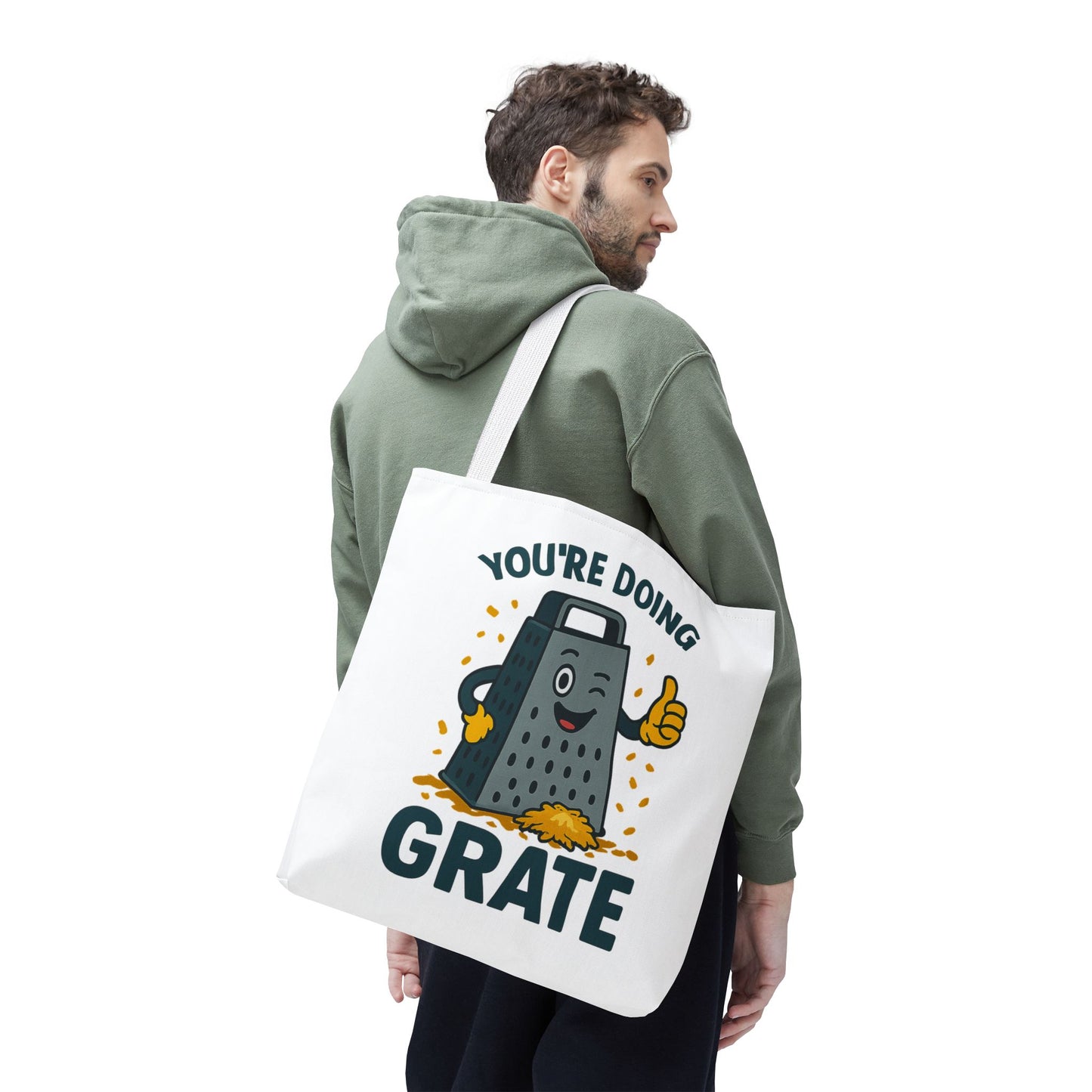 Funny Cheese Pun Tote Bag – “You’re Doing Grate” Grocery Bag | Cute Gift for Coworkers, Teachers, Food Lovers & Everyday Motivation