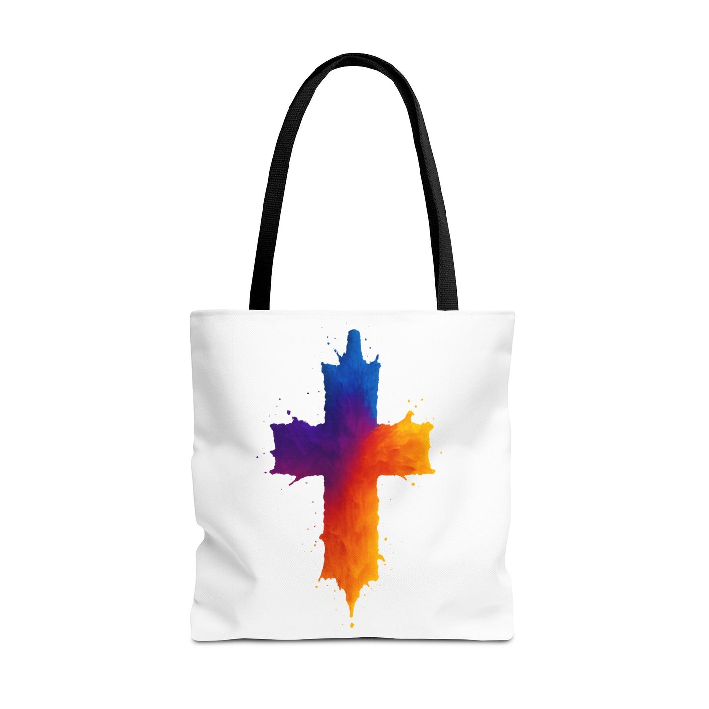 Watercolor Cross Tote Bag, Faith Tote, Christian Gift Bag, Religious Art Shoulder Bag, Inspirational Everyday Carry, Spiritual Cross Design Tote