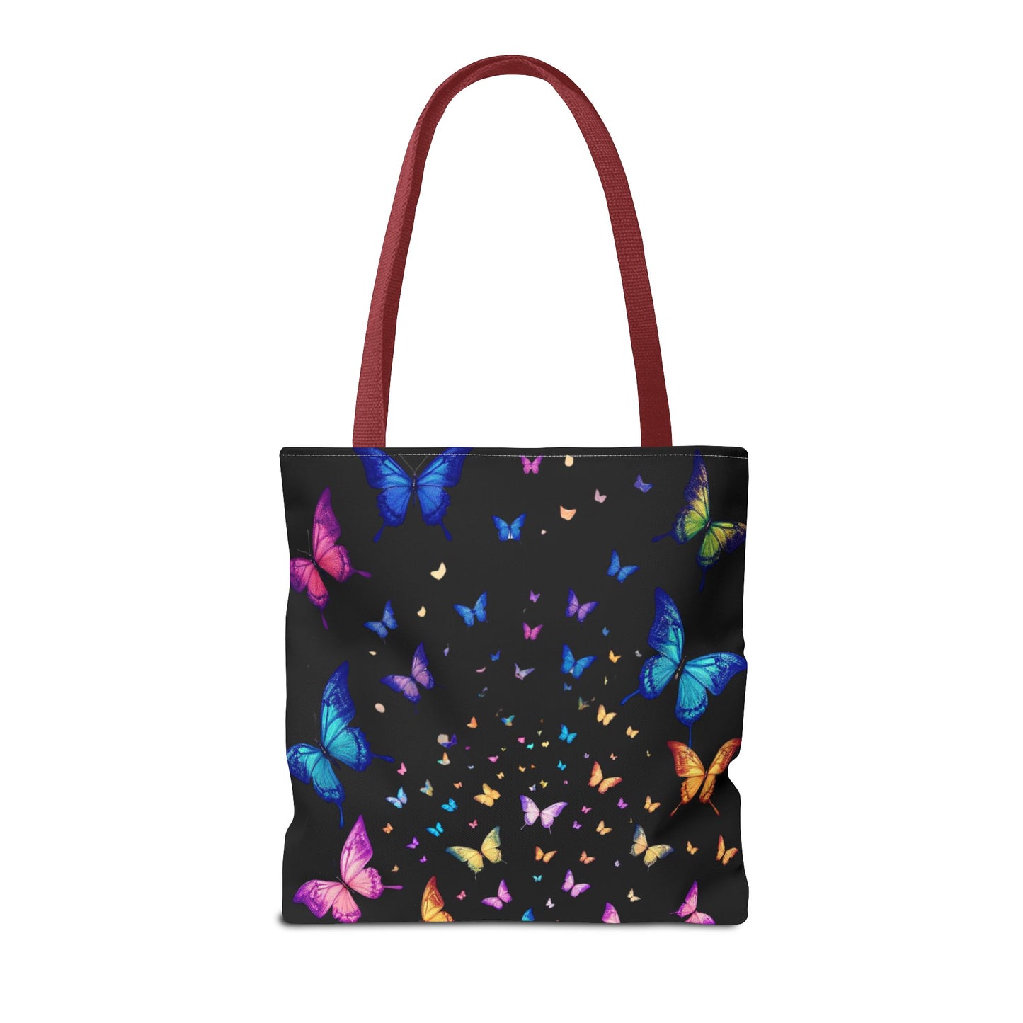Butterfly Swarm Tote Bag – Colorful Rainbow Butterfly Tote, Aesthetic Canvas Bag, Nature-Inspired Gift, Magical Reusable Eco Purse