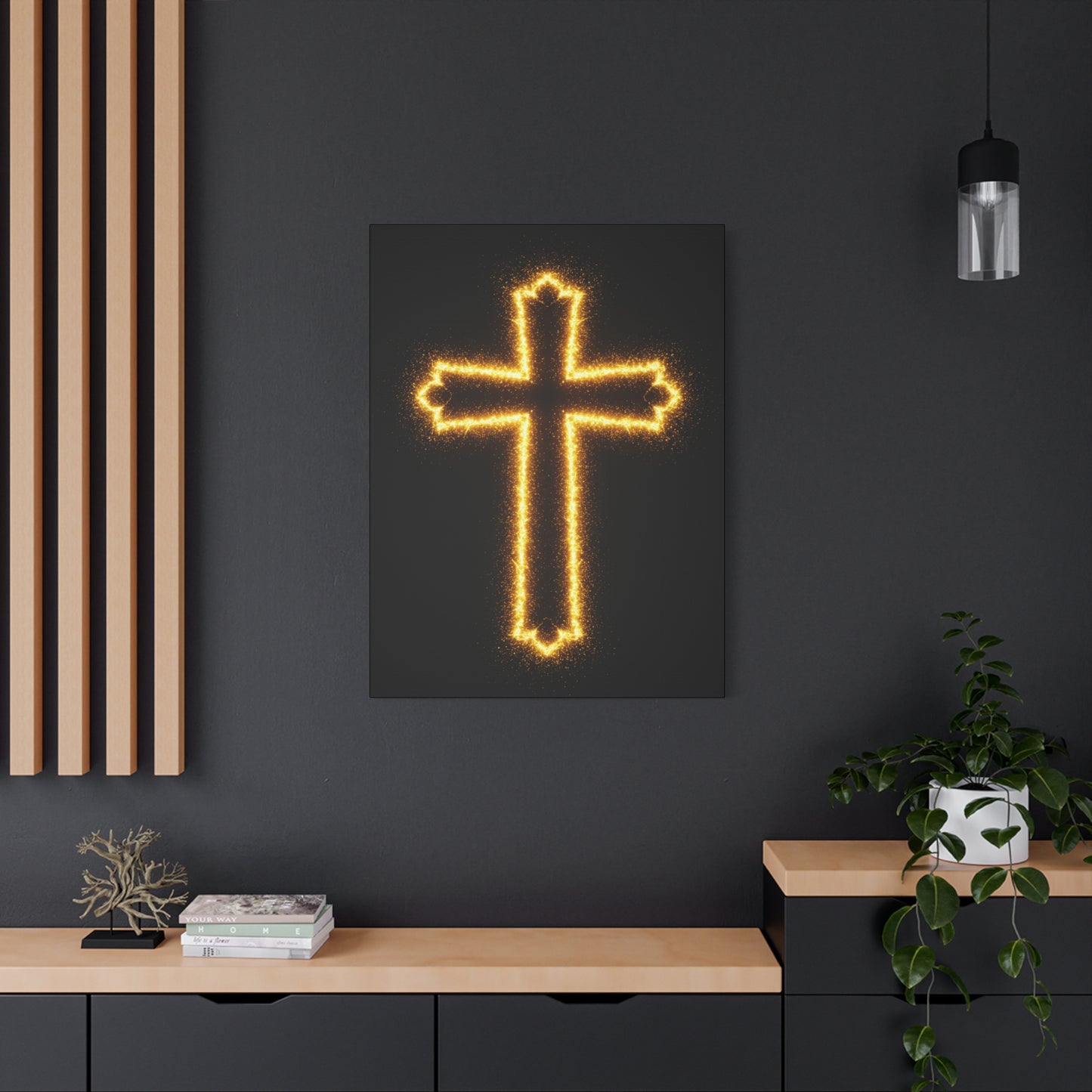Glowing Cross Matte Canvas Wall Art