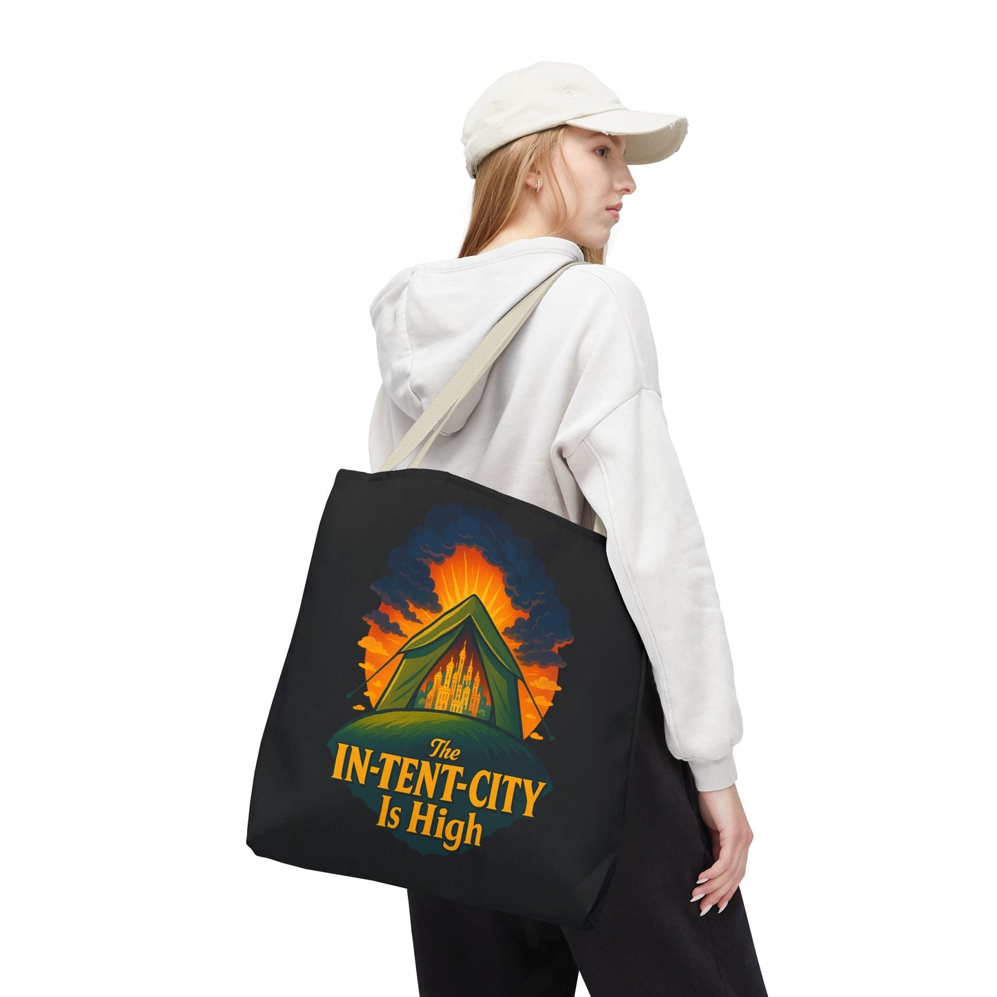 City Tent Tote Bag, The In-Tent-City Is High Funny Bag Intensity Tote Everyday Carry
