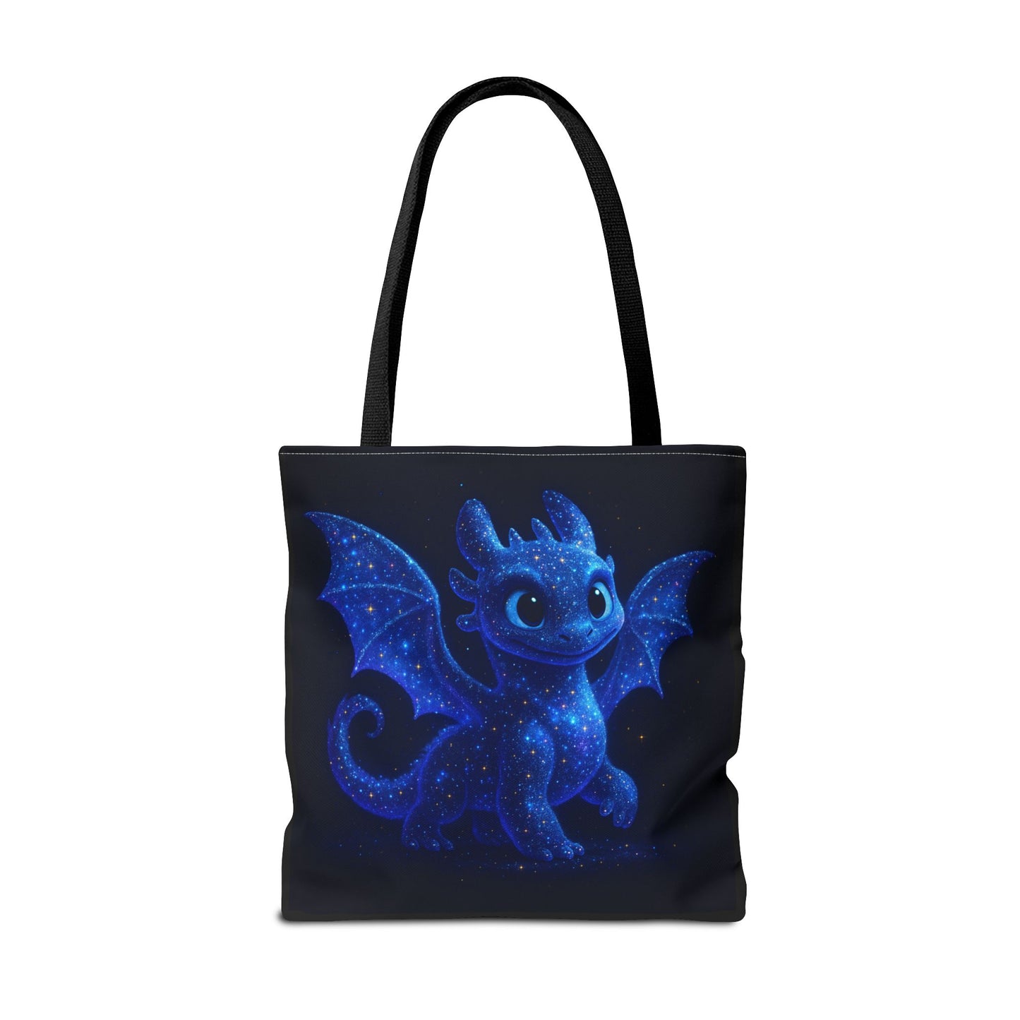 Galaxy Dragon Tote Bag, Cosmic Blue Dragon Shoulder Bag With Starry Night Design, Fantasy Art Reusable Tote For Gifts And Everyday Use
