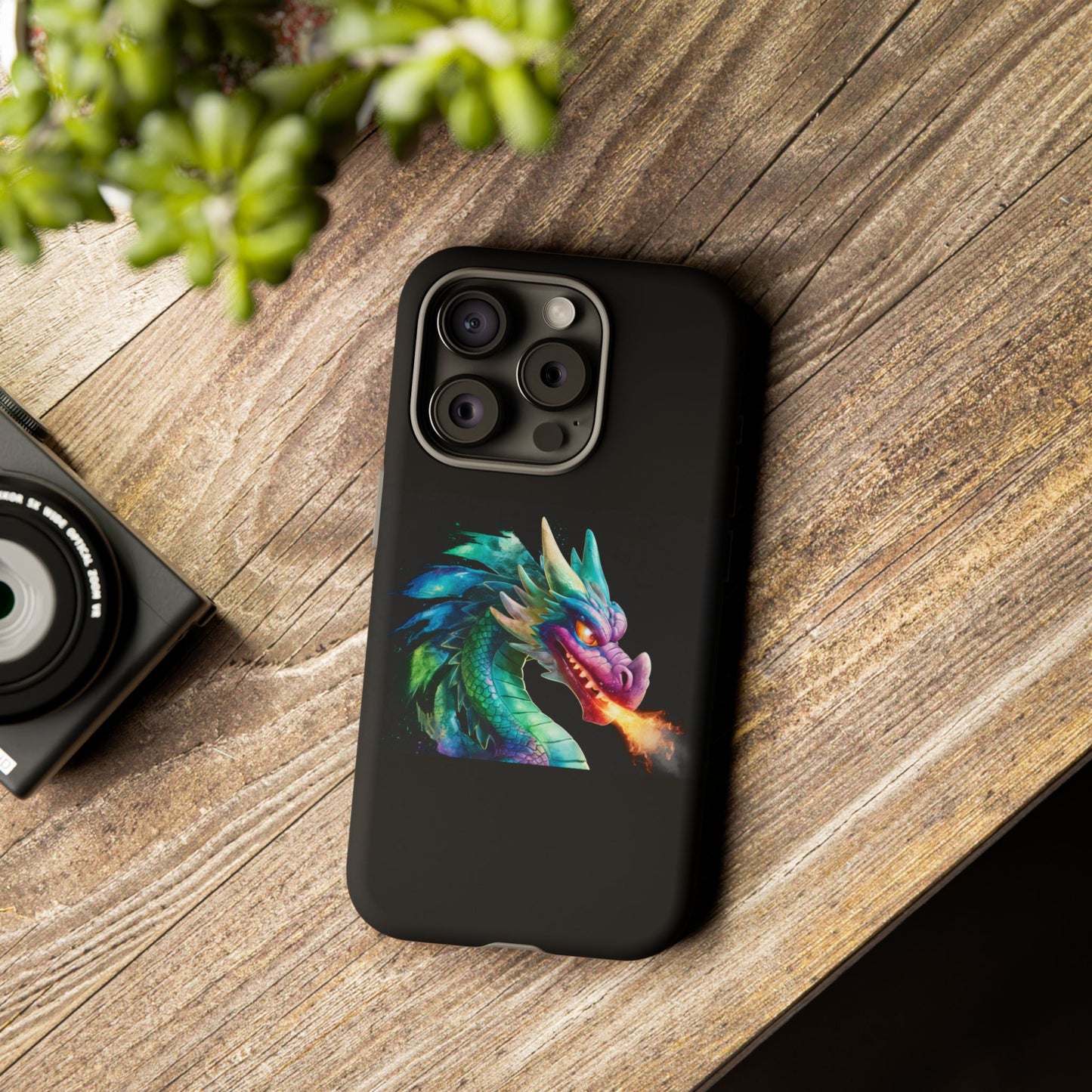 Dragon iPhone Case - Fantasy Fire-Breathing Art Protective Cover - Bookish Dark Academia Aesthetic Gift for Teens and Adults