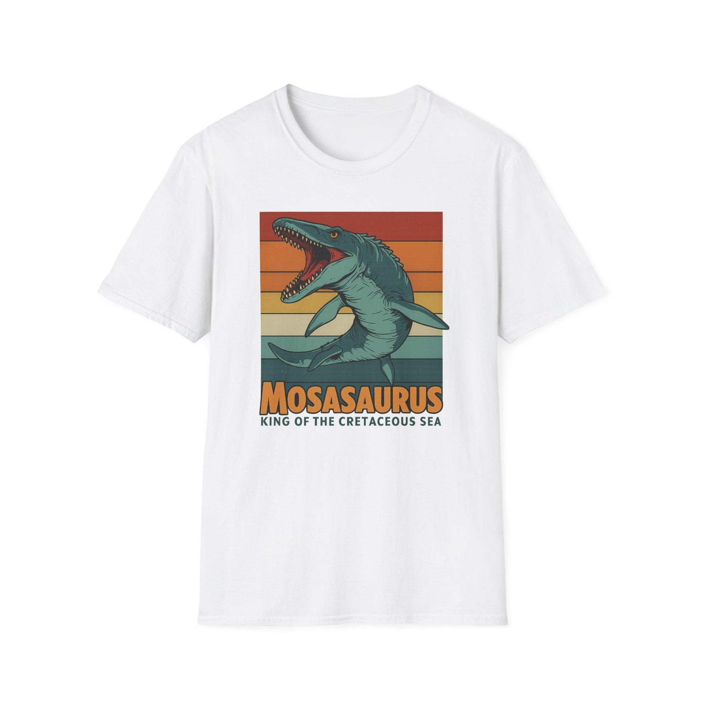 Retro Mosasaurus T-Shirt - Cretaceous Sea Monster Graphic Tee, Dinosaur Lover Gift, Paleontology Birthday, Soft Unisex Jurassic Cotton