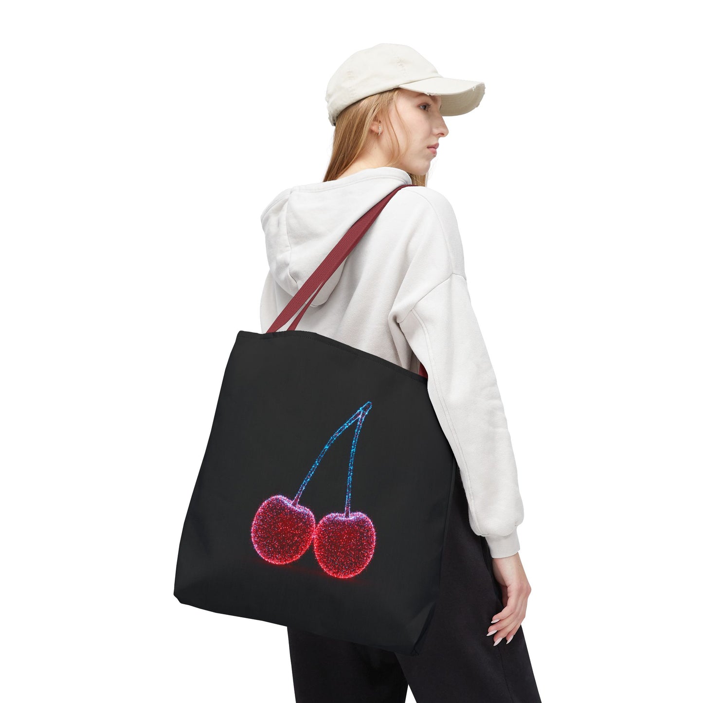 Sparkling Cherry Tote Bag Reusable Bag Shopping Bag Cherry Bag Reusable Tote
