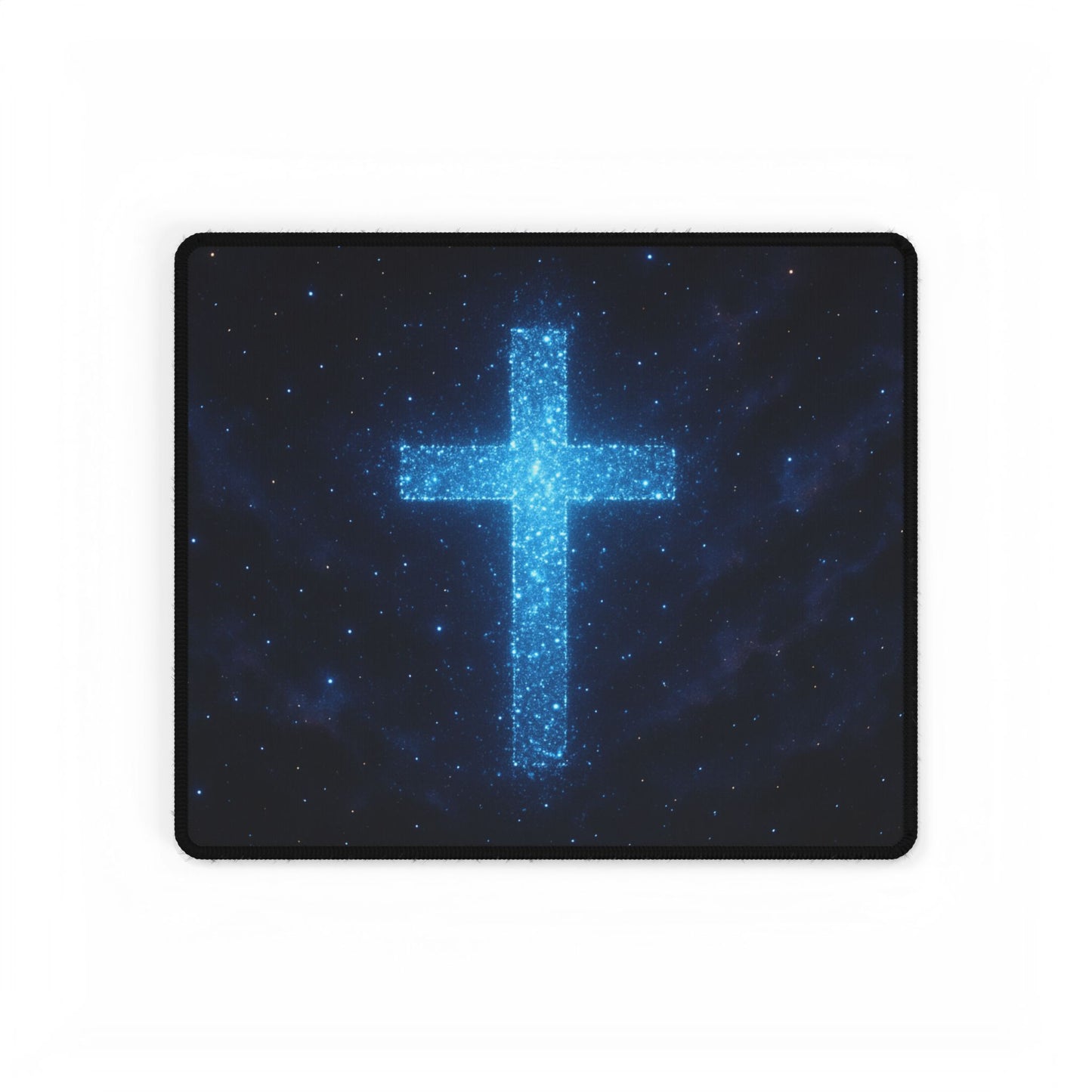 Spiritual Galaxy Cross Desk Mat - Inspirational Office Decor Christian Mouse Pad Spiritual Decor Gift for Believers