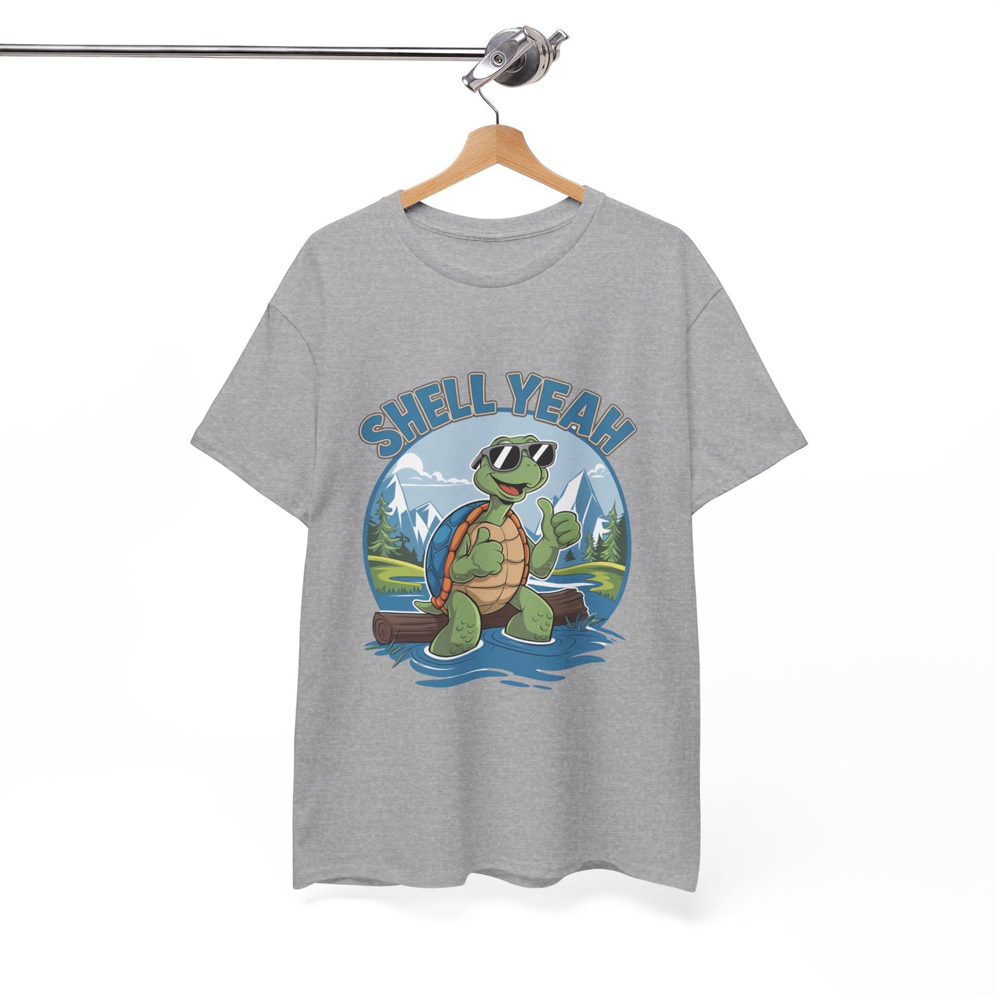 SHELL YEAH Turtle T-Shirt | Funny Cute Turtle Nature Graphic Tee | Handmade Animal Lover Gift | Eco Outdoor Adventure Shirt