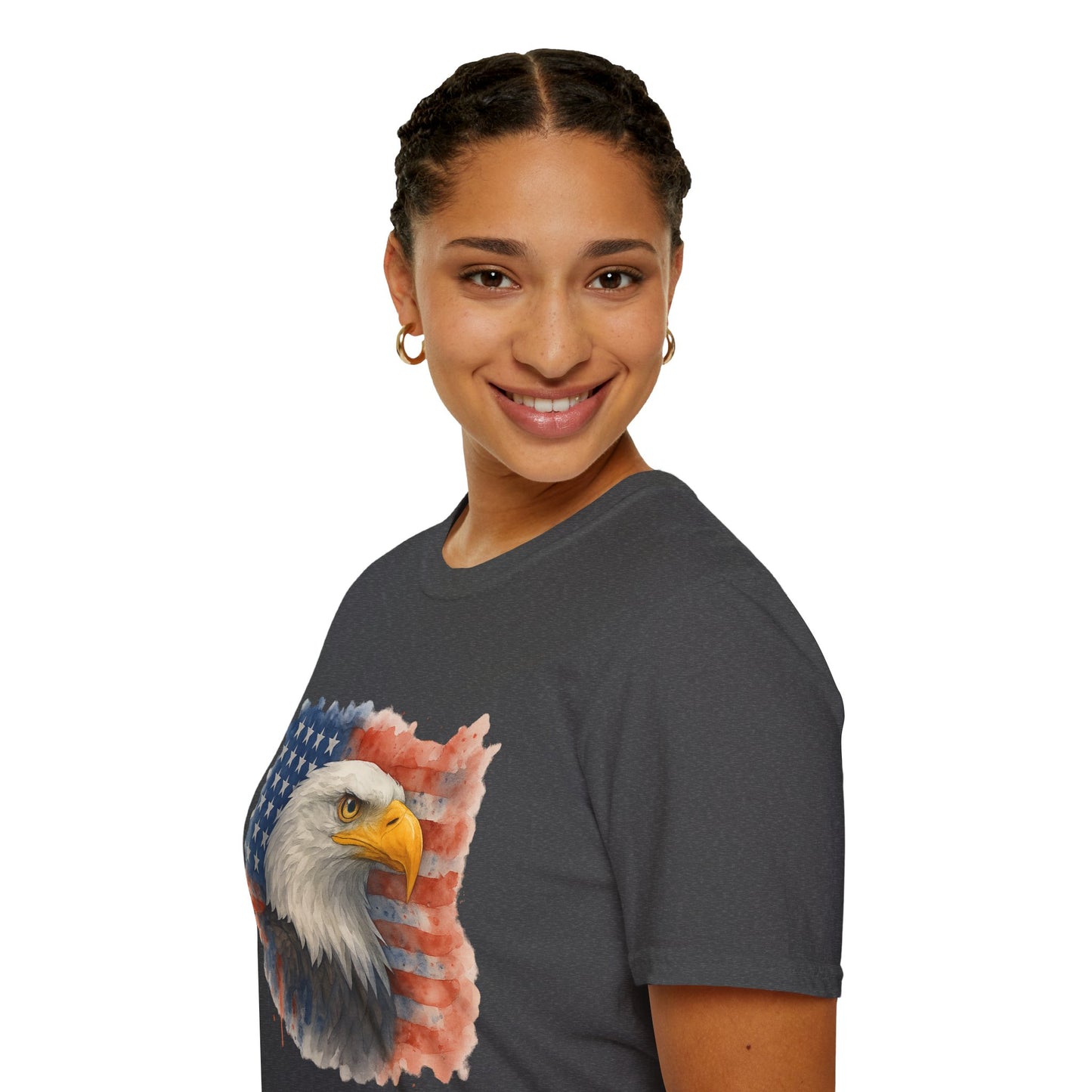 American Eagle & Flag T‑Shirt | Patriotic Graphic Tee | Bald Eagle USA Shirt | 4th of July Tee | Independence Day Apparel