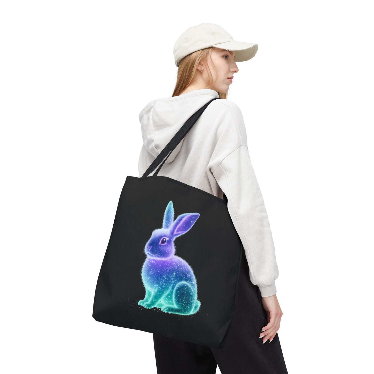 Bioluminescent Easter Bunny Tote Bag Easter Bag Easter Tote Reusable Shopping Bag