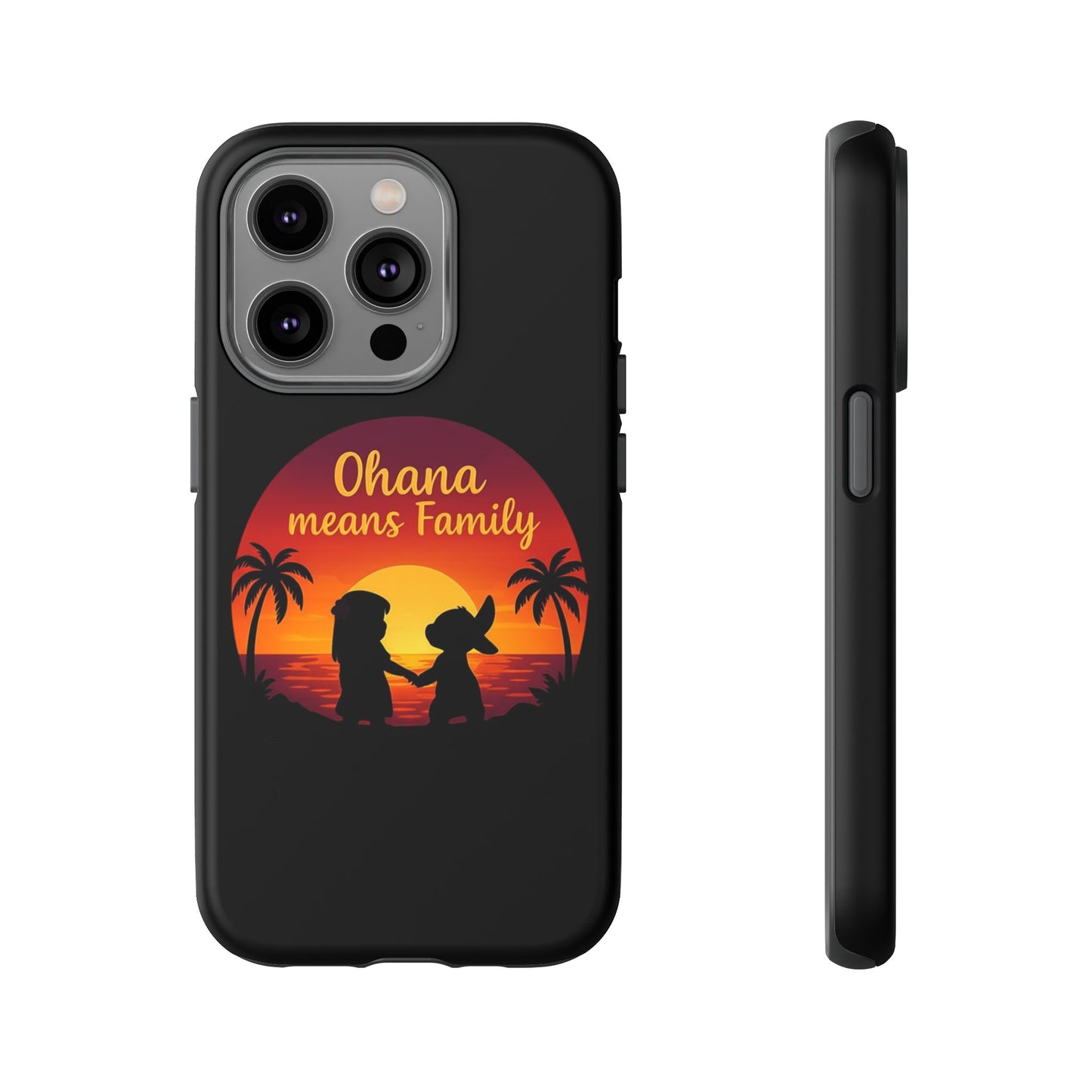 Ohana Means Family iPhone Case ā Lilo and Stitch-Inspired Cover ā Cute Tropical Gift ā Protective iPhone Case