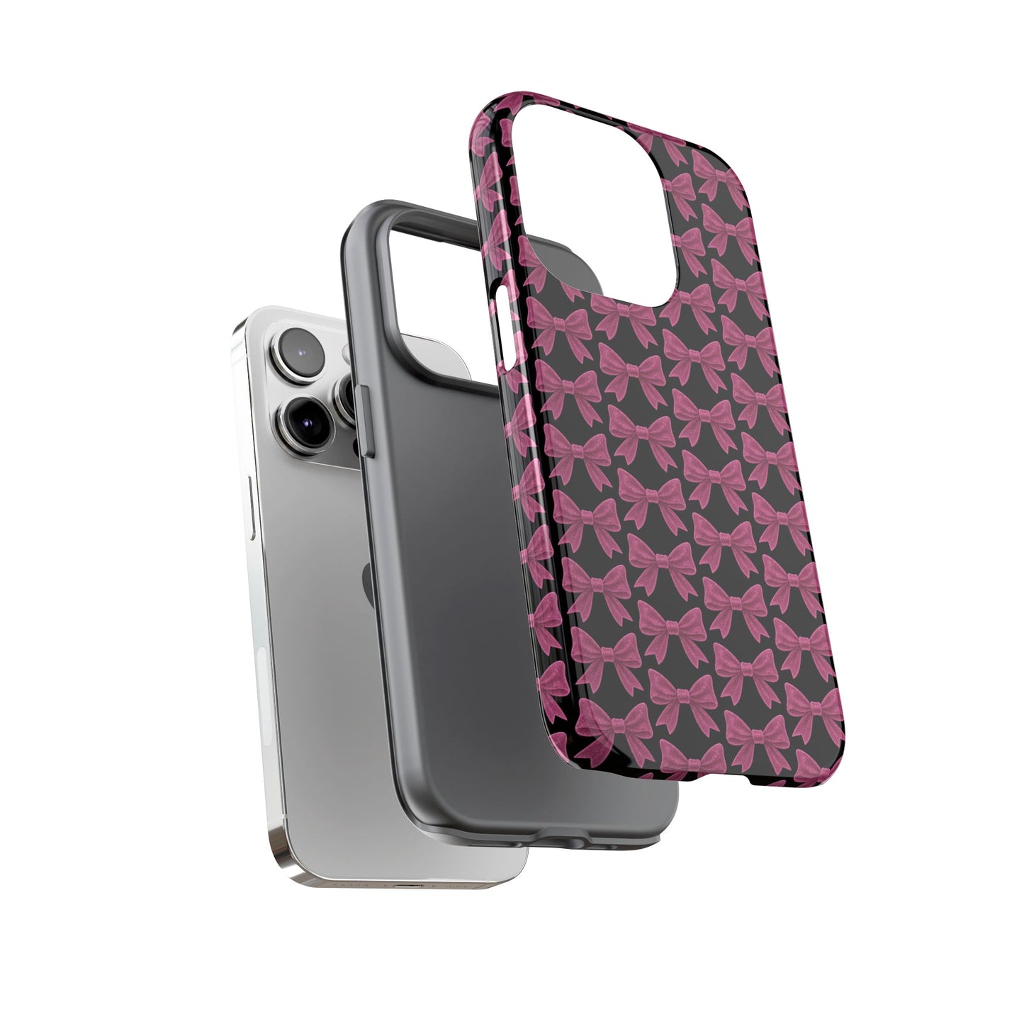 Pink Bow iPhone Case Coquette Aesthetic Phone Cover Glossy Y2K Girly Case Soft Girl Tech Accessory Cute iPhone Gift for Her
