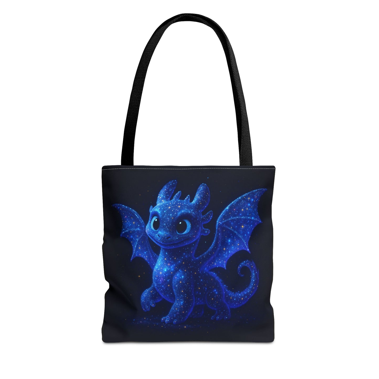 Galaxy Dragon Tote Bag, Cosmic Blue Dragon Shoulder Bag With Starry Night Design, Fantasy Art Reusable Tote For Gifts And Everyday Use