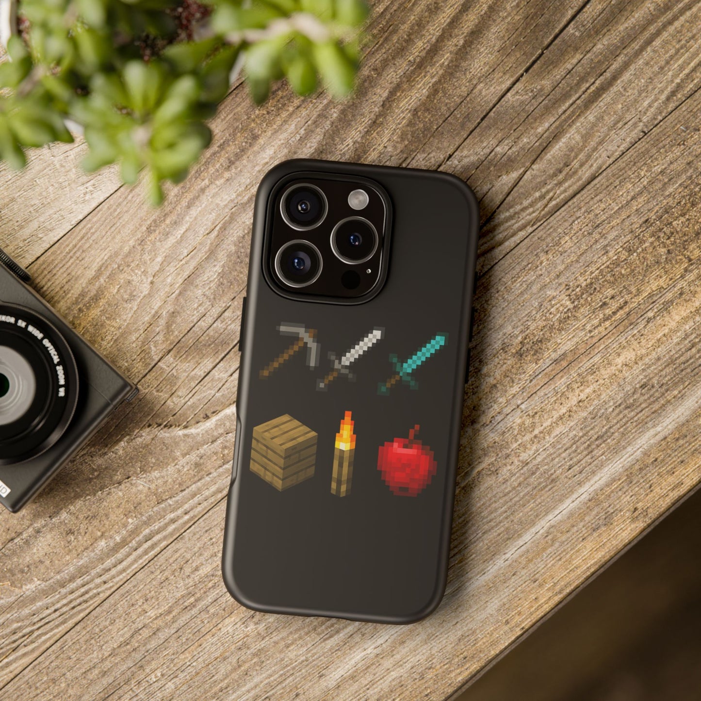 Pixel Art iPhone Case - Gaming-Inspired Tough Case for Gamers inspired by Minecraft Phone Case