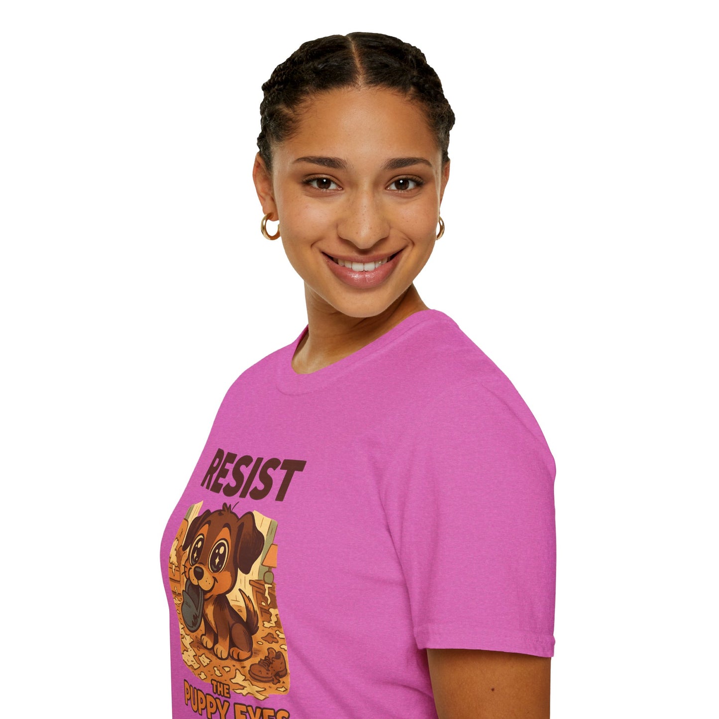 Resist the Puppy Eyes Dog Tee - Cute Puppy Eyes Graphic T-Shirt for Dog Lovers, Funny Pet Gift Shirt, Unisex Animal Lover Tee