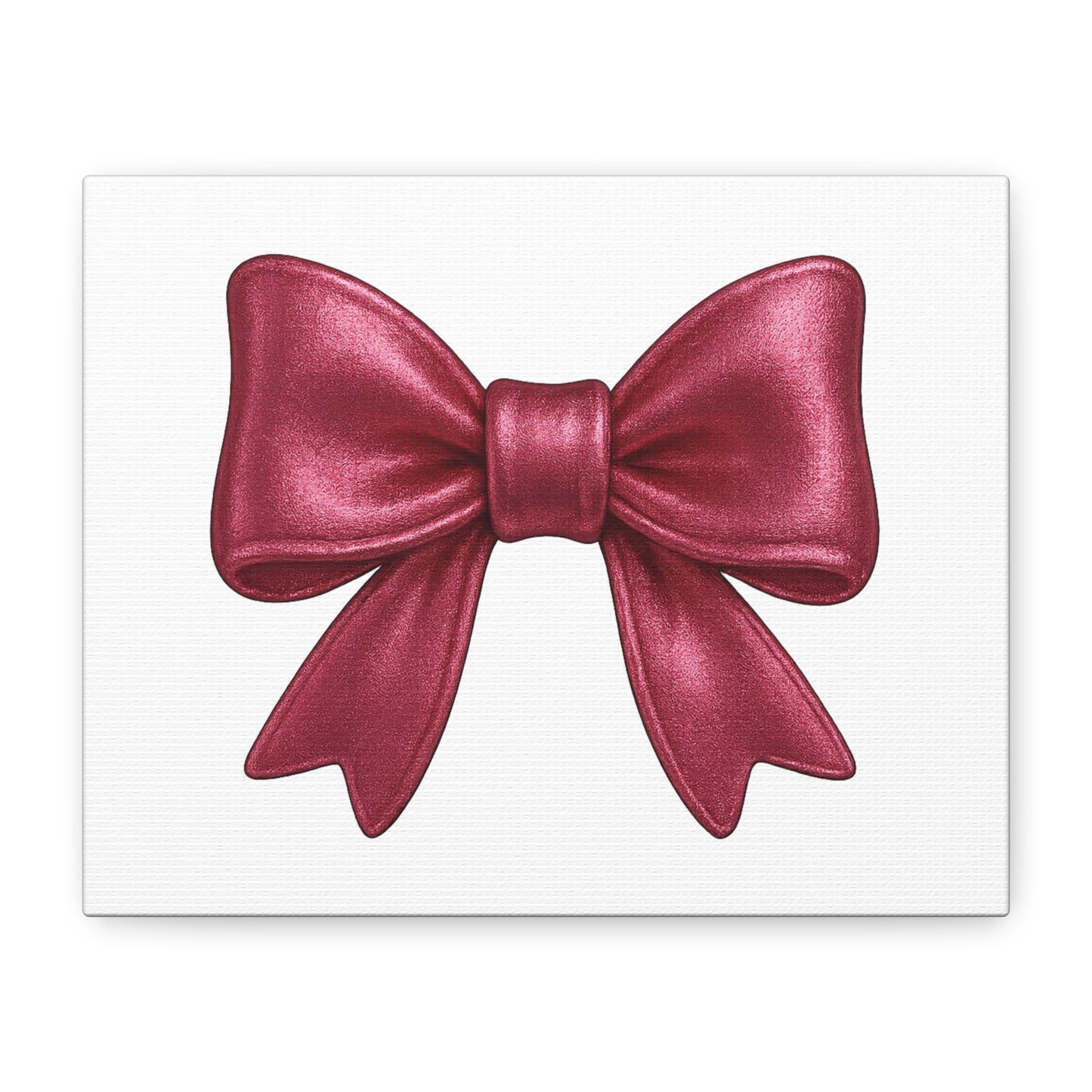 Red Bow Canvas Wall Art – Modern Christmas Decor, Gift for Her, Glam Room Wall Print, Elegant Ribbon Artwork