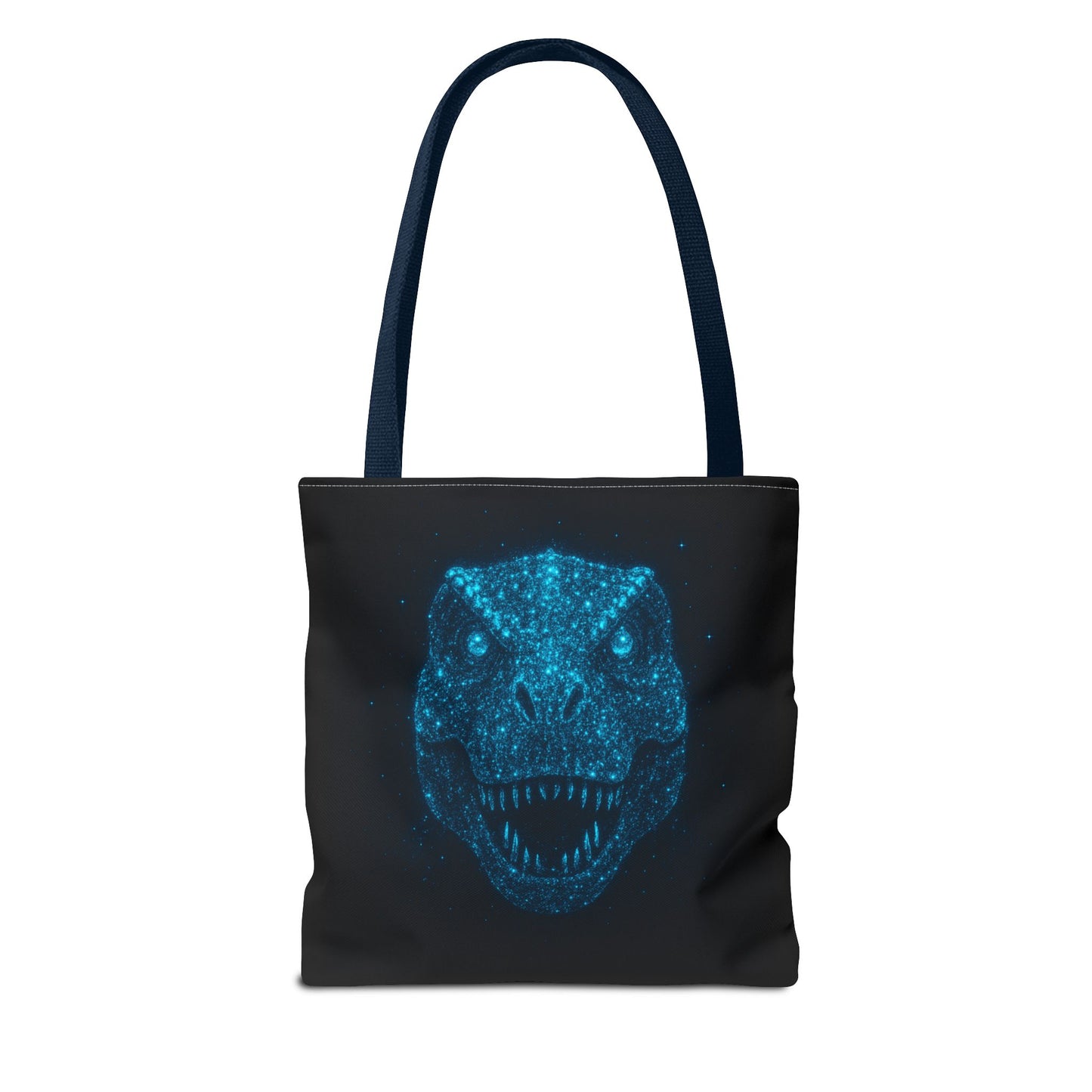 Bioluminescent Dino Tote Bag | Retro T-Rex Galaxy Canvas Shopper - Eco AOP Tote, Ocean Glow Dinosaur Art, Gift for Paleontology Fans