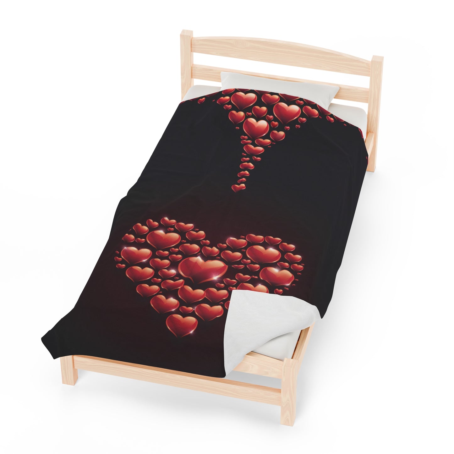 Plush Blanket with Heart of Hearts Design