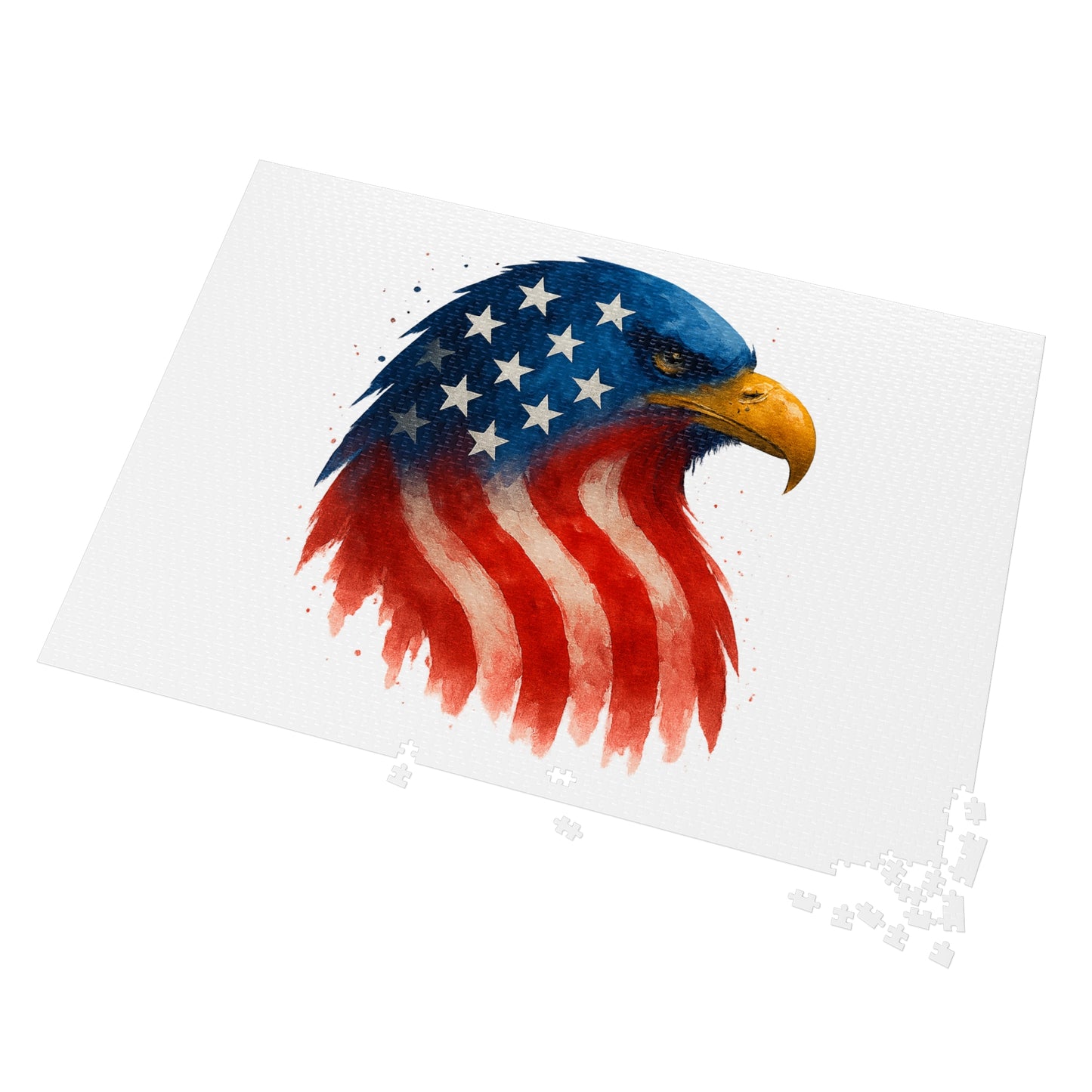 Patriotic Eagle Puzzle - 252 pc - 2000 pc Eagle Jigsaw in Tin, USA Family Game Night, Independence Day Gift, Educational Relaxation Decor