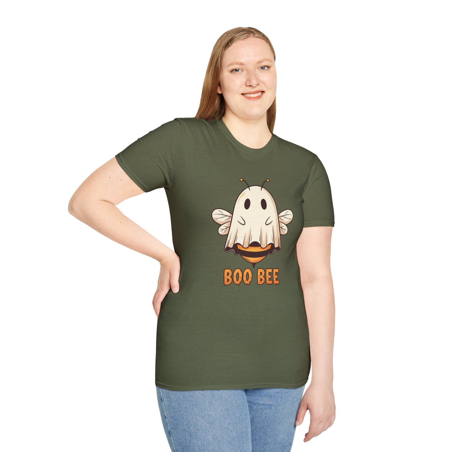 Funny Boo Bee Halloween Shirt – Cute Ghost Bee Costume Tee, Spooky Season Pun Shirt, Bee Lover Gift, Fall T-Shirt, Unisex Sizes