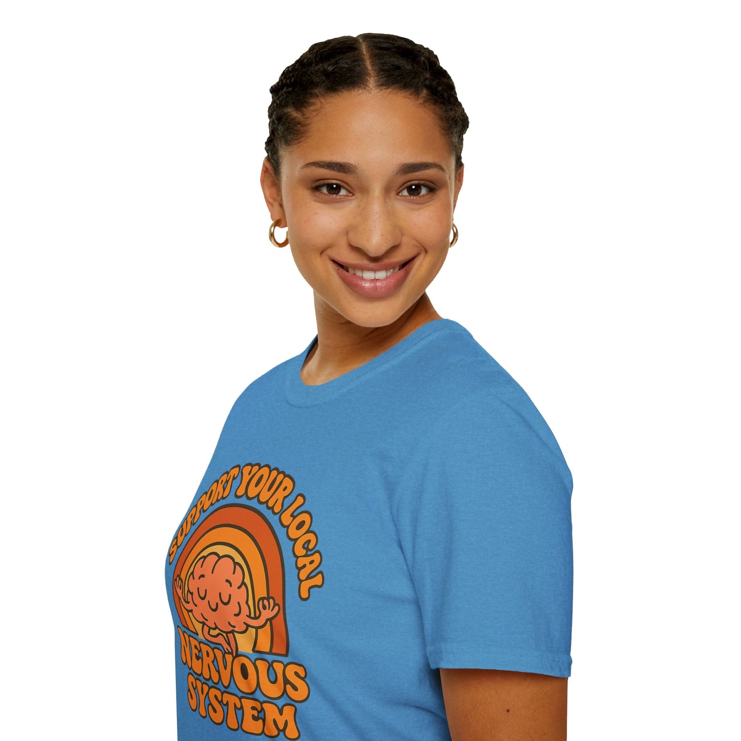 Support Your Local Nervous System T-Shirt | Funny Brain Tee, Neurodiversity Gift, Mental Health Humor Shirt, Science Geek Retro Tee