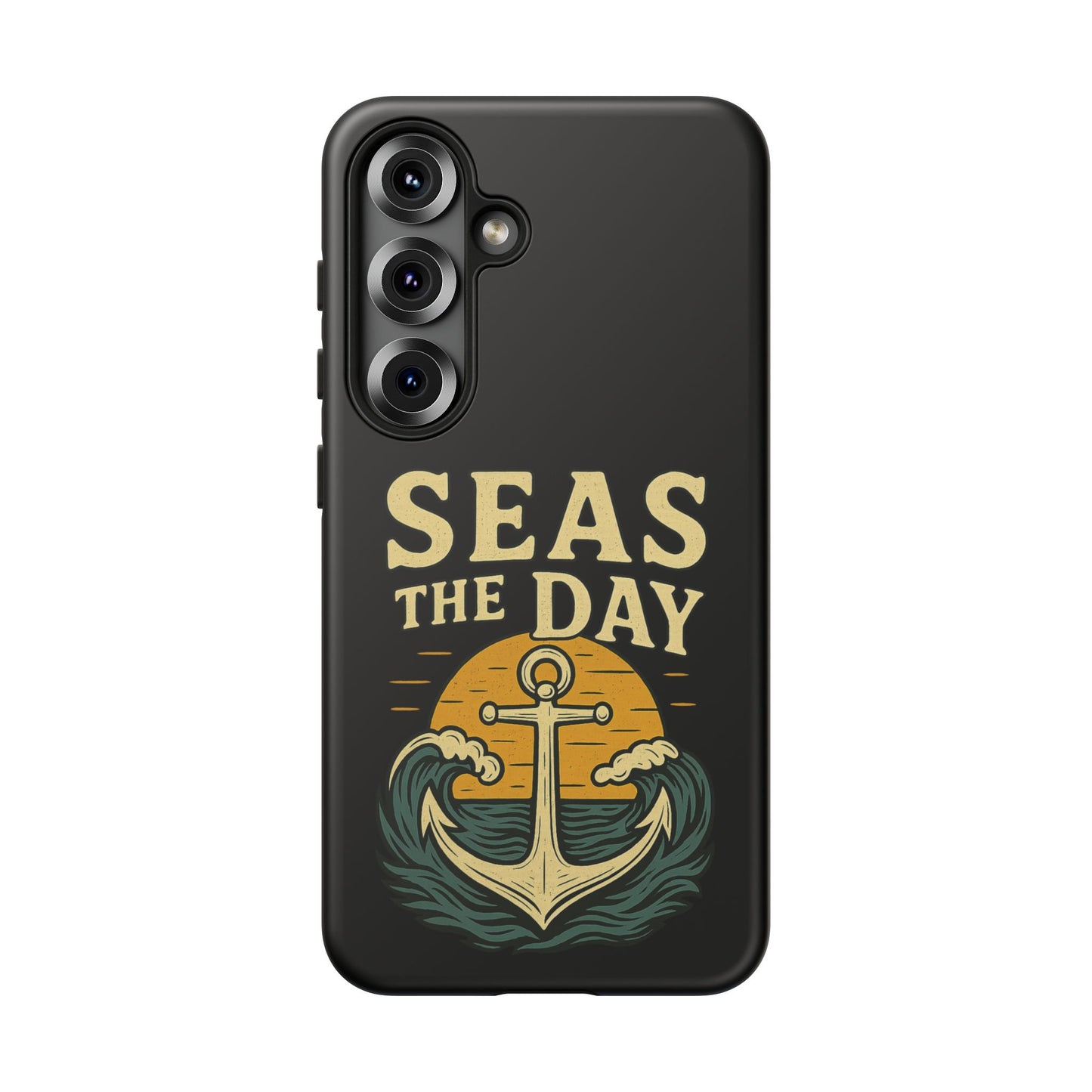 Seas the Day Samsung Case – Nautical Phone Case – Anchor Pun Gift – Ocean Lover Accessory – Motivational Phone Cover – Beach Vibes Case