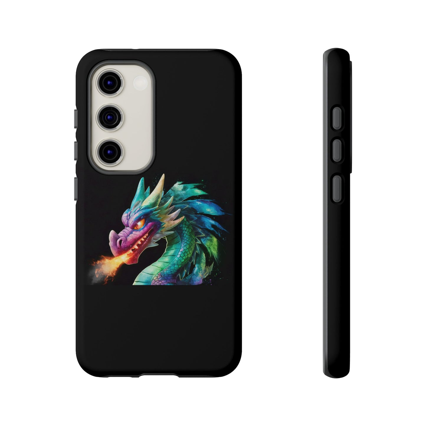 Fire-Breathing Dragon Samsung Case - Tough Fantasy Art Cover - Dark Academia Aesthetic Geek Gift for Galaxy S23/S24/S25/Ultra