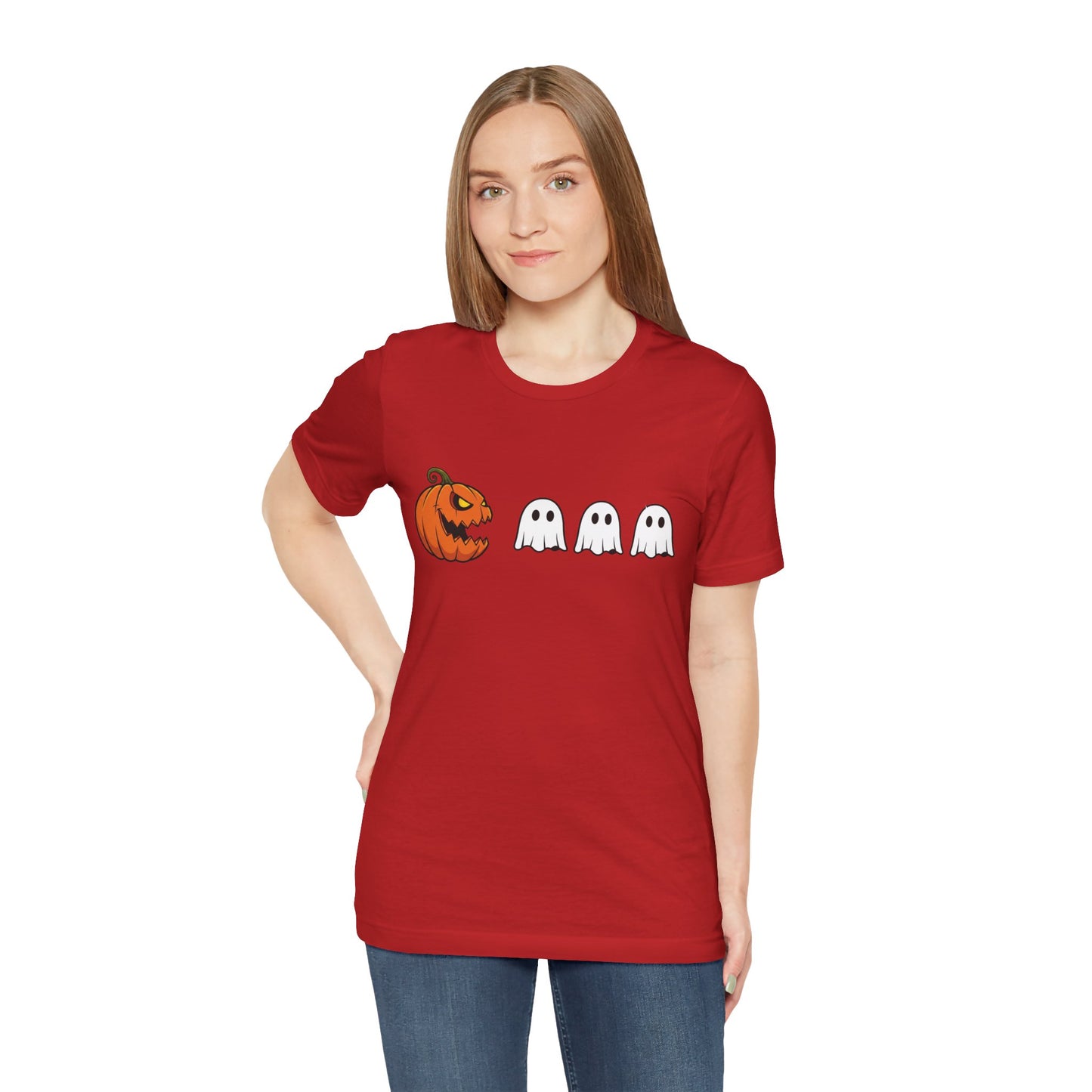 Pumpkin Pac-Man Shirt, Halloween Arcade Tee, Pumpkin Chase Ghosts Tee, Retro Gaming Halloween, Spooky Season Shirt, Vintage Game Pumpkin Top