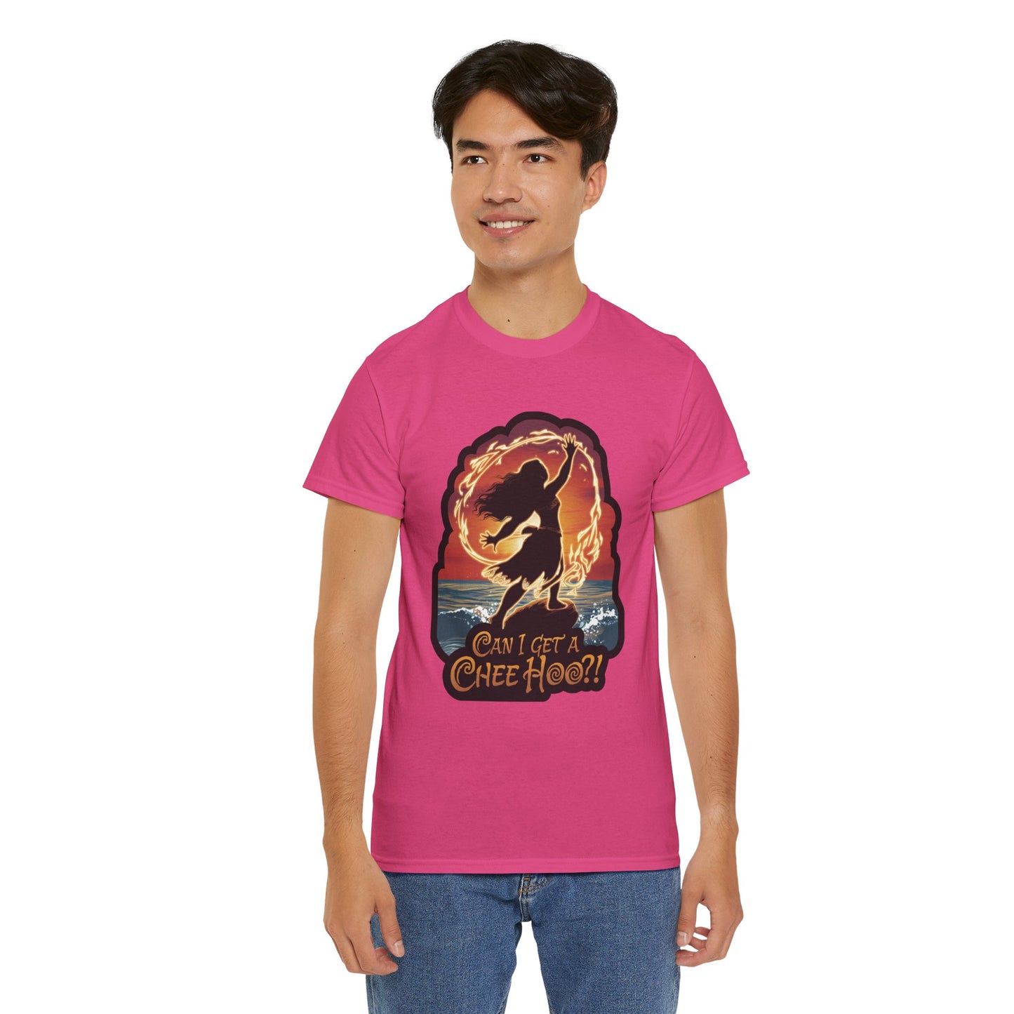 Can I Get a Chee Hoo Shirt – Hawaiian Island Vibes Tee – Hula Dancer Sunset Graphic T-Shirt – Polynesian Luau Party Unisex Top
