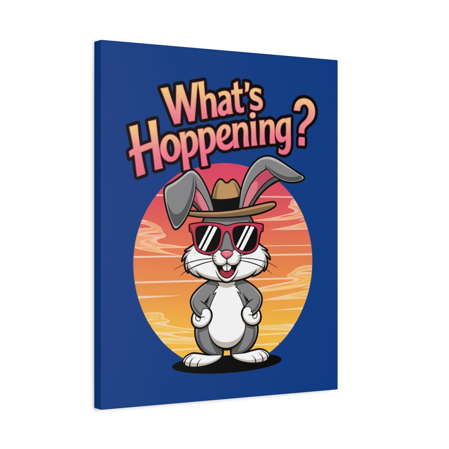 What's Hoppening Canvas Art; Bunny Art; Rabbit Canvas