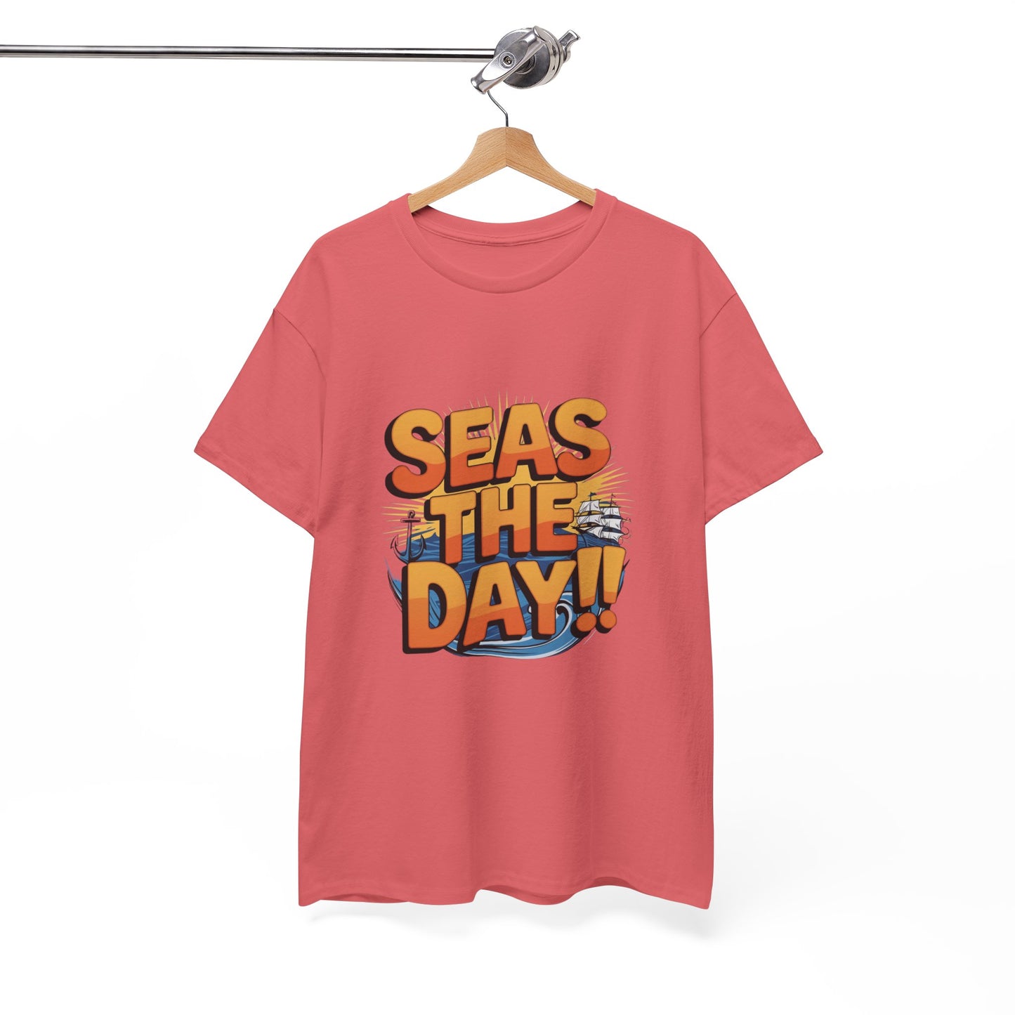 Seas The Day!! Tee • Ocean Pun Graphic Shirt • Comfort Colors Unisex Beachy Vibes • Nautical Aesthetic • Gift for Sea Lovers & Summer Vacays