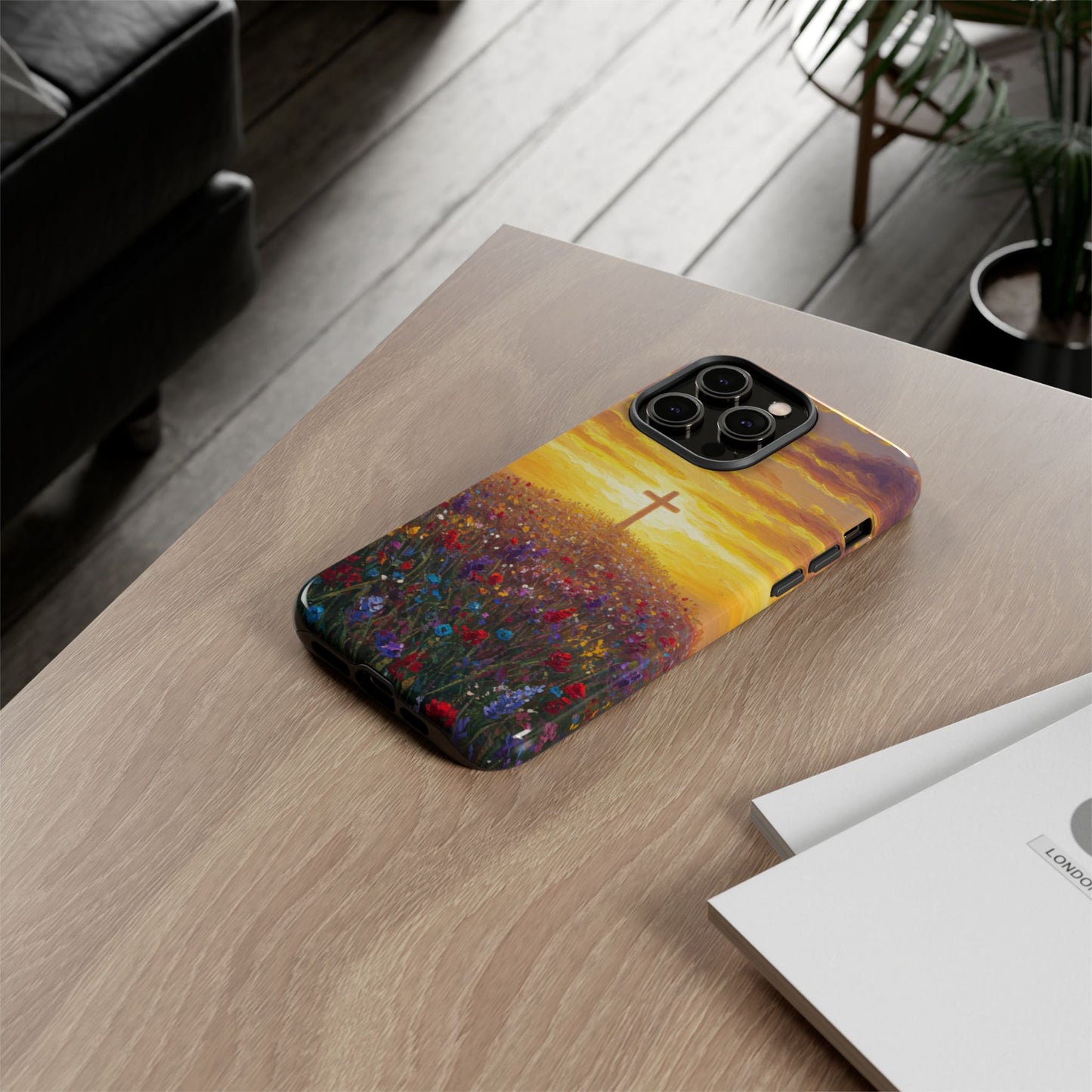 iPhone Case: Monet Style Cross Phone Case Christian Case Inspirational iPhone Case Spiritual Phone Case