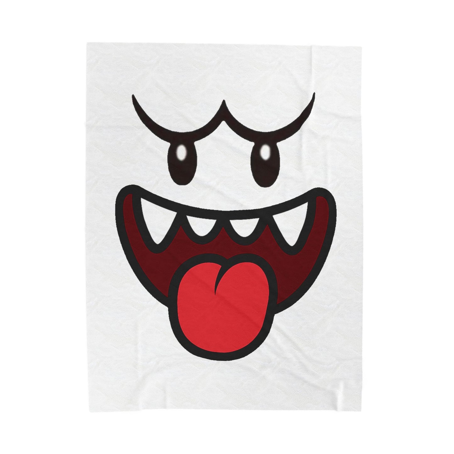 Funny Ghost Face Blanket, Spooky Halloween Throw, Creepy Gamer Room Bedding, Novelty Tongue Out Ghost Bedspread, Cool Cozy Horror Decor