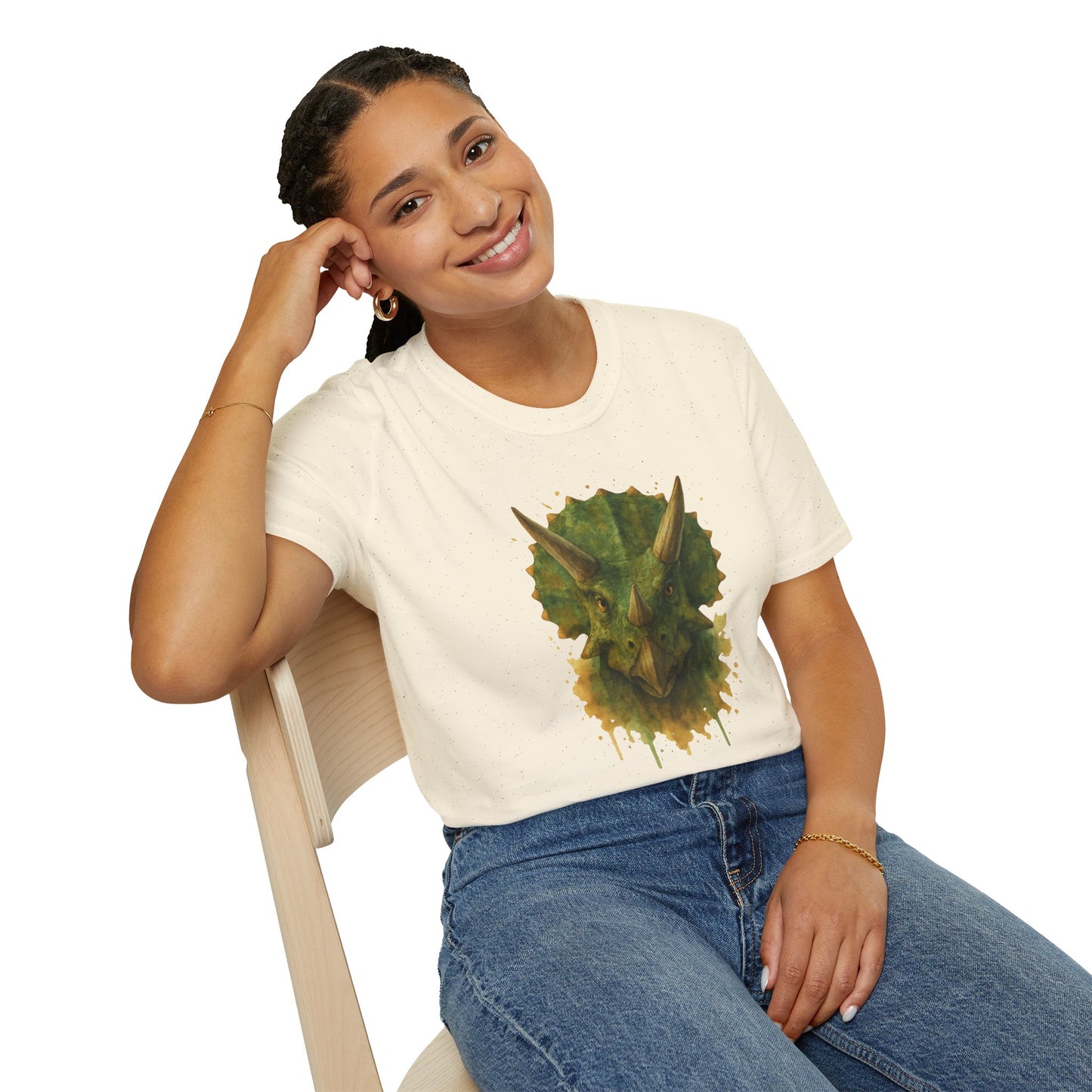 Watercolor Triceratops Dinosaur Shirt | Prehistoric Dino Tee for Women Men and Kids | Unique Gift, Nature Lover T-Shirt
